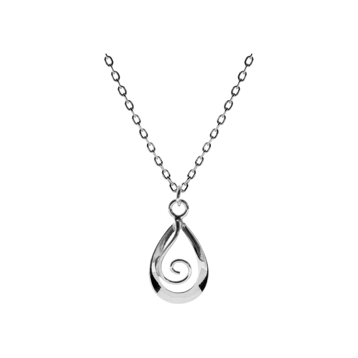 Smile teardrop swirl necklace
