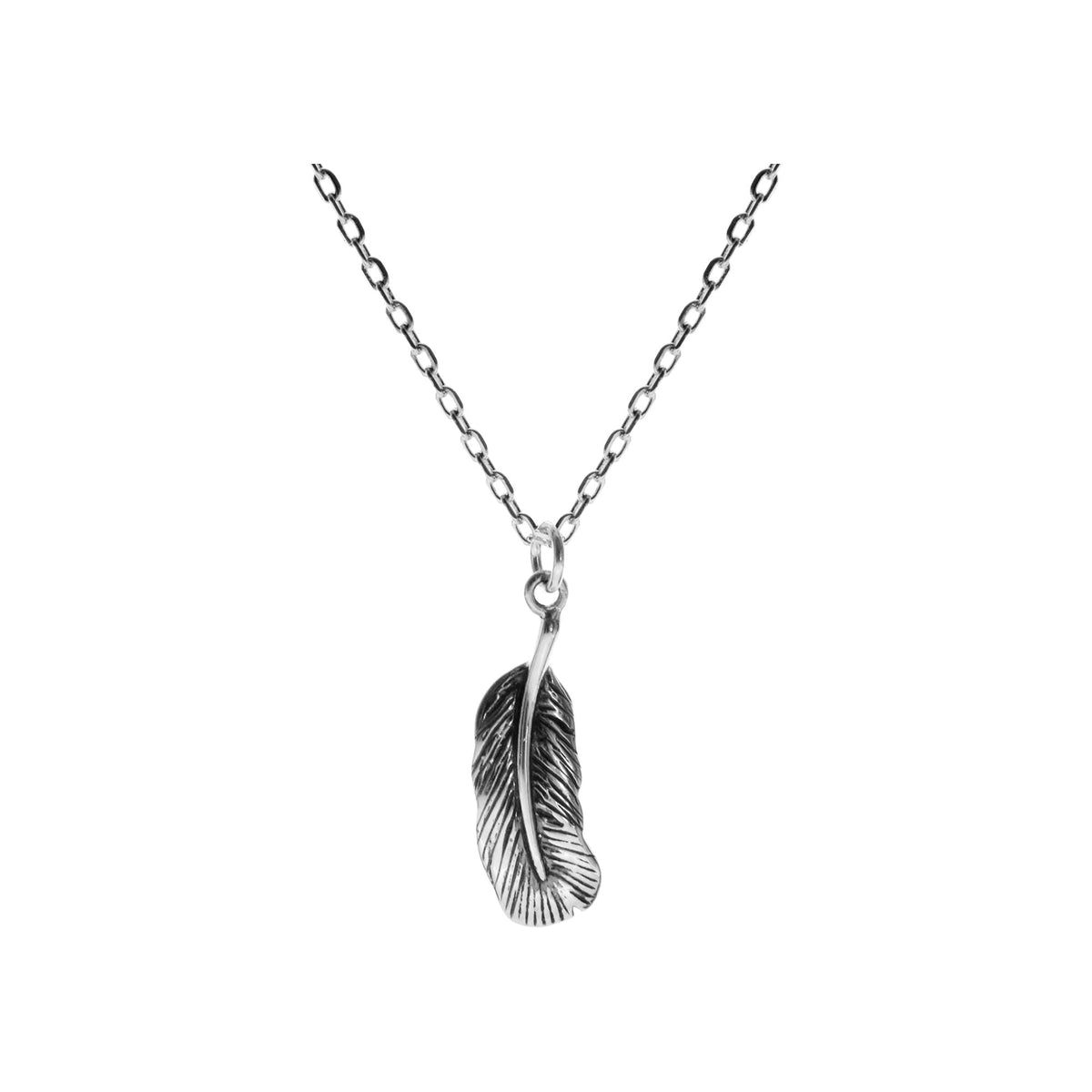 Erica oxidised feather necklace