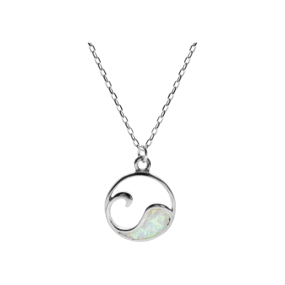 Ana white opal wave necklace