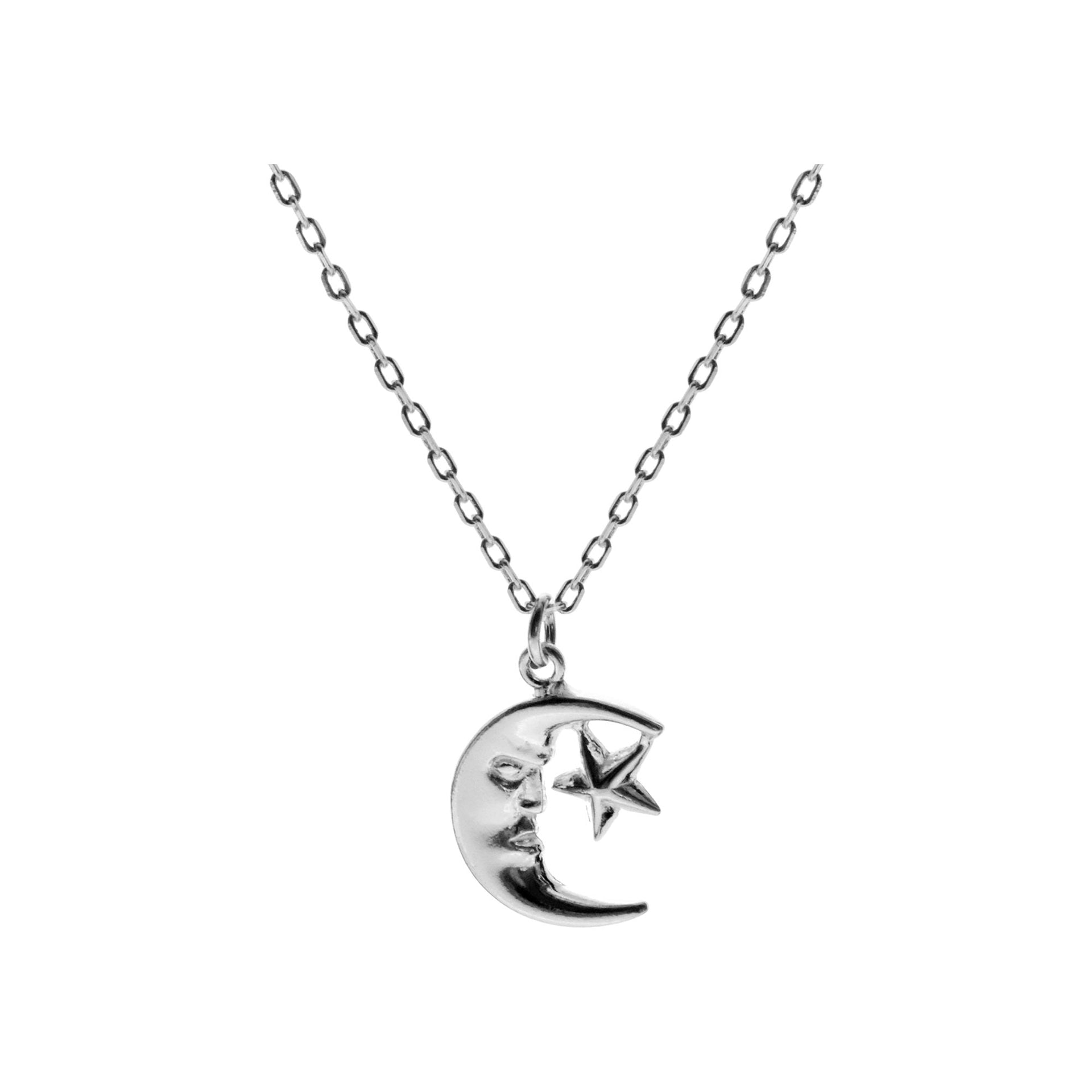 Erica moon face & star necklace