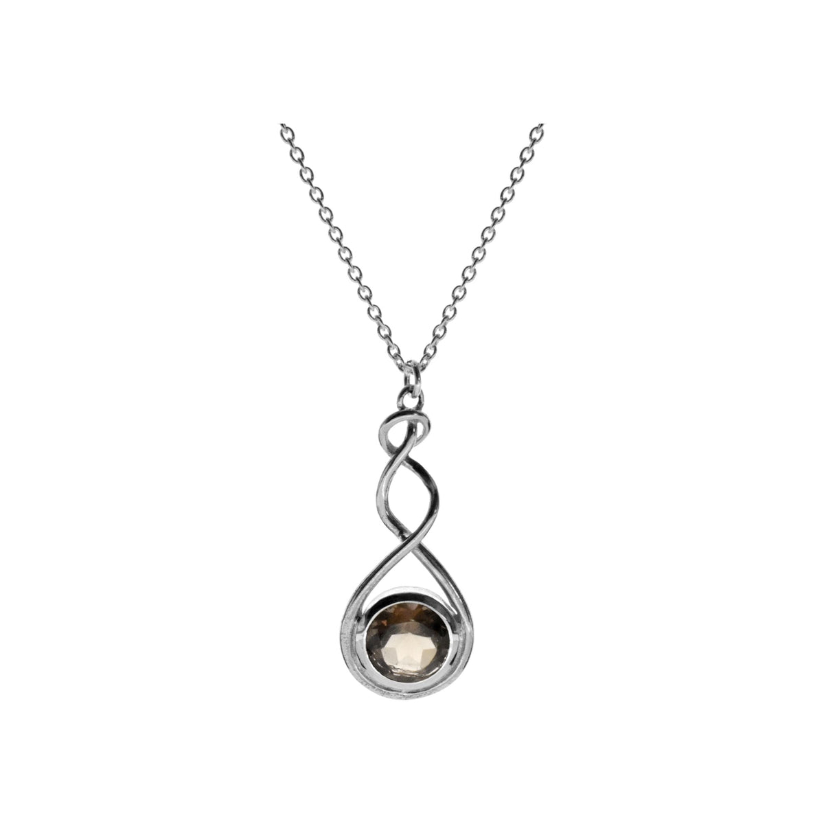 Amy squiggle smokey quartz necklace