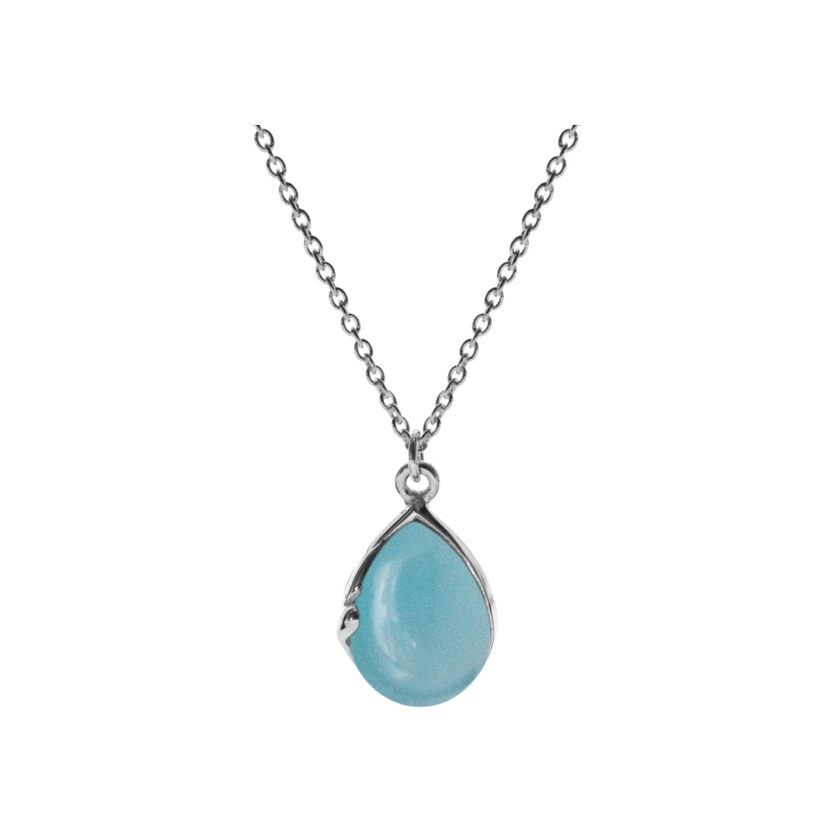 Lola teardrop blue chalcedony necklace