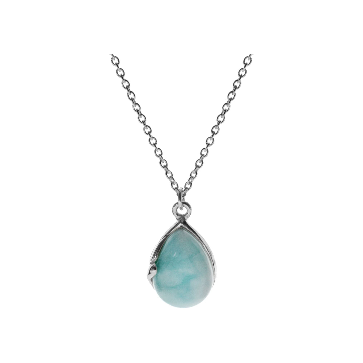 Lola teardrop larimar necklace
