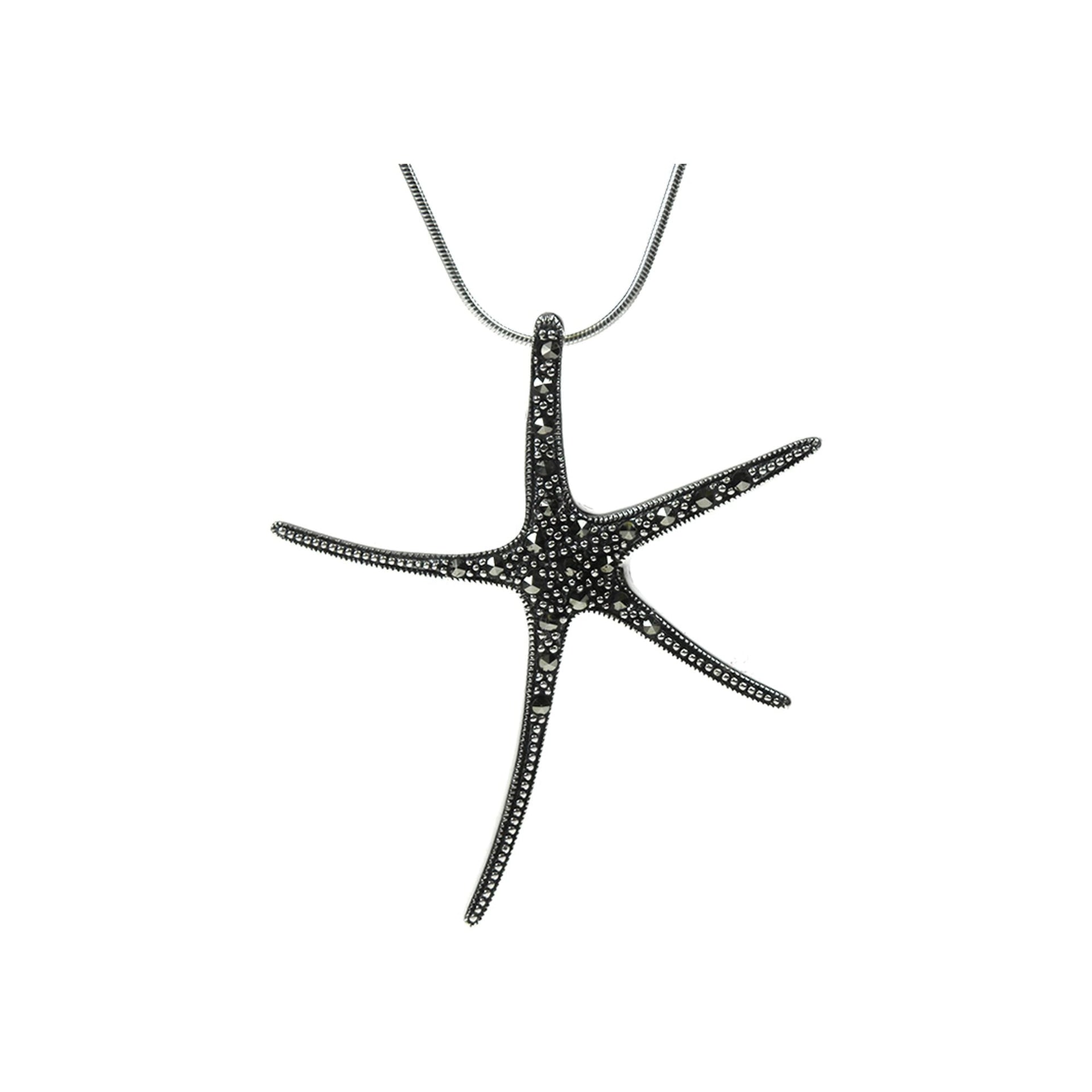 Marcasite large starfish necklace