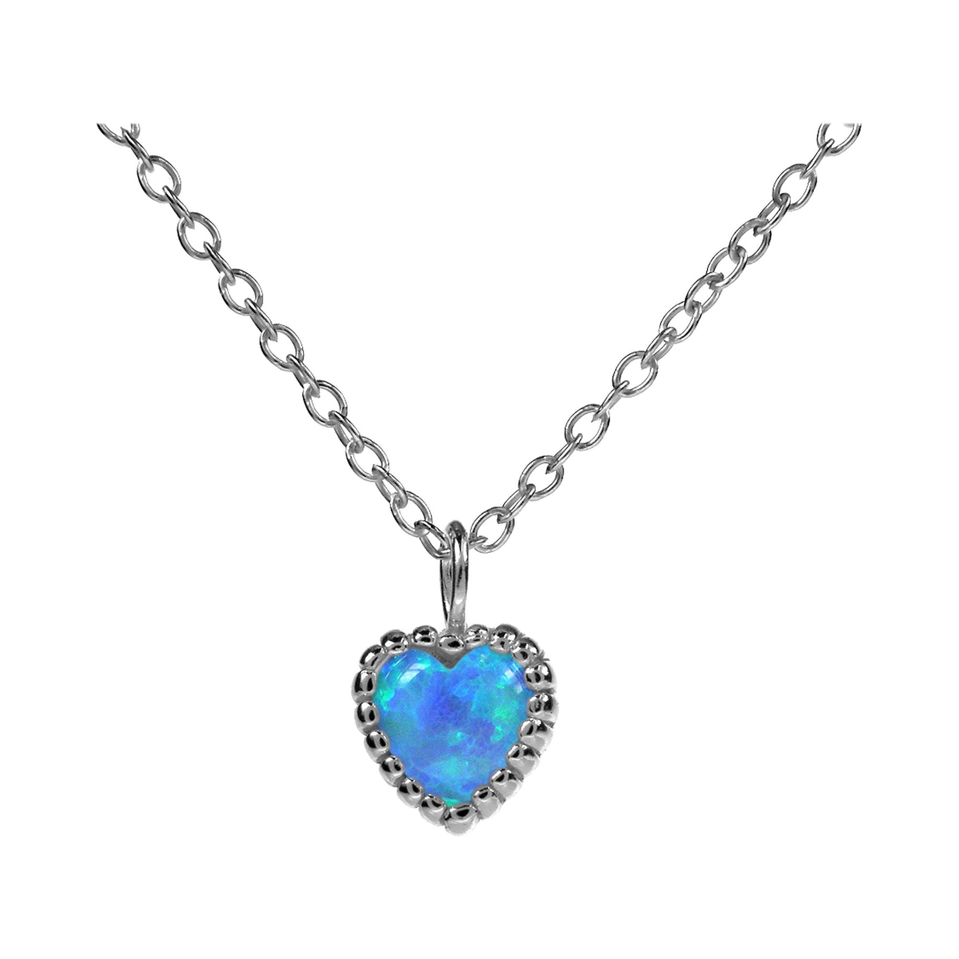 Bethan fancy blue opalique heart necklace