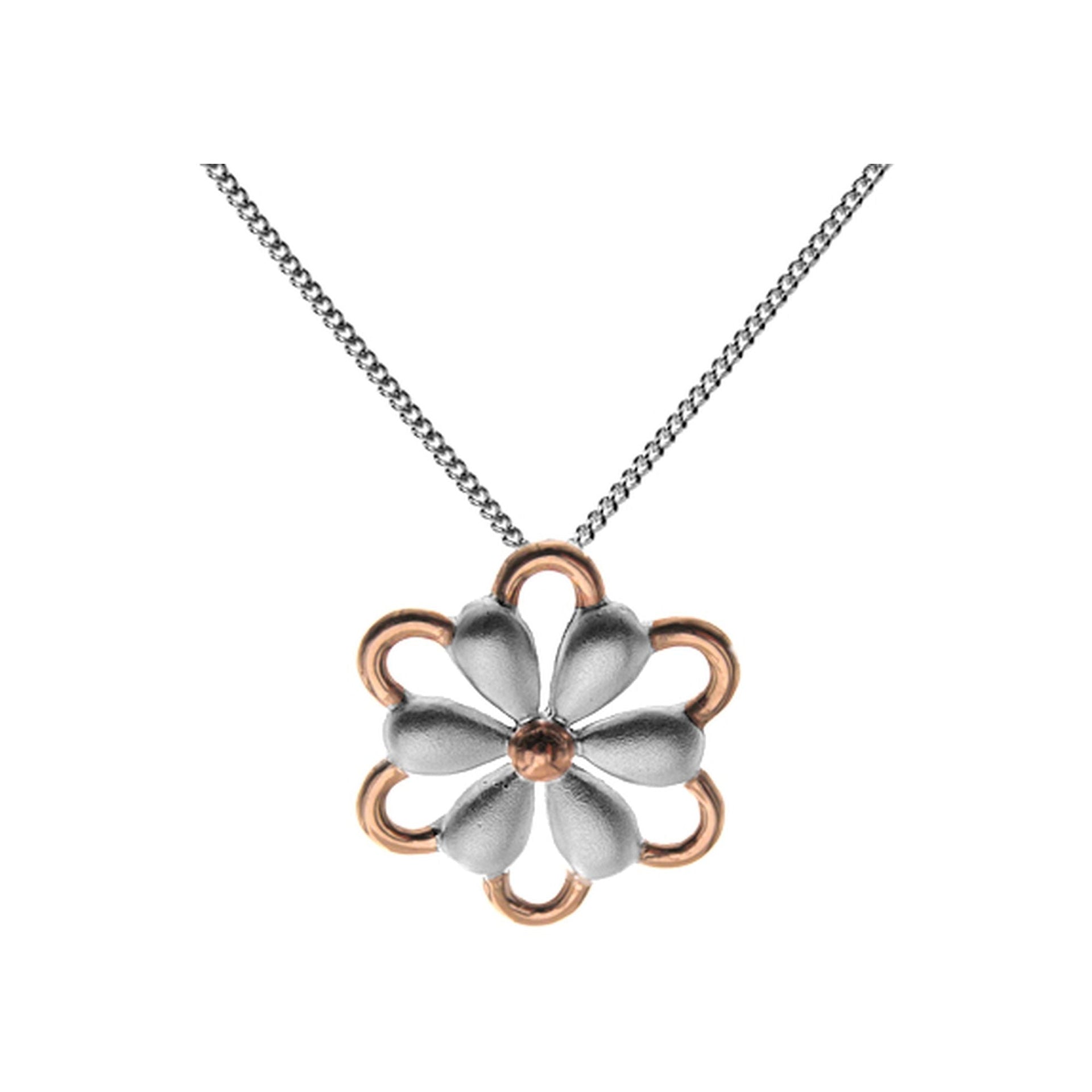 Rose gold plated flower necklace