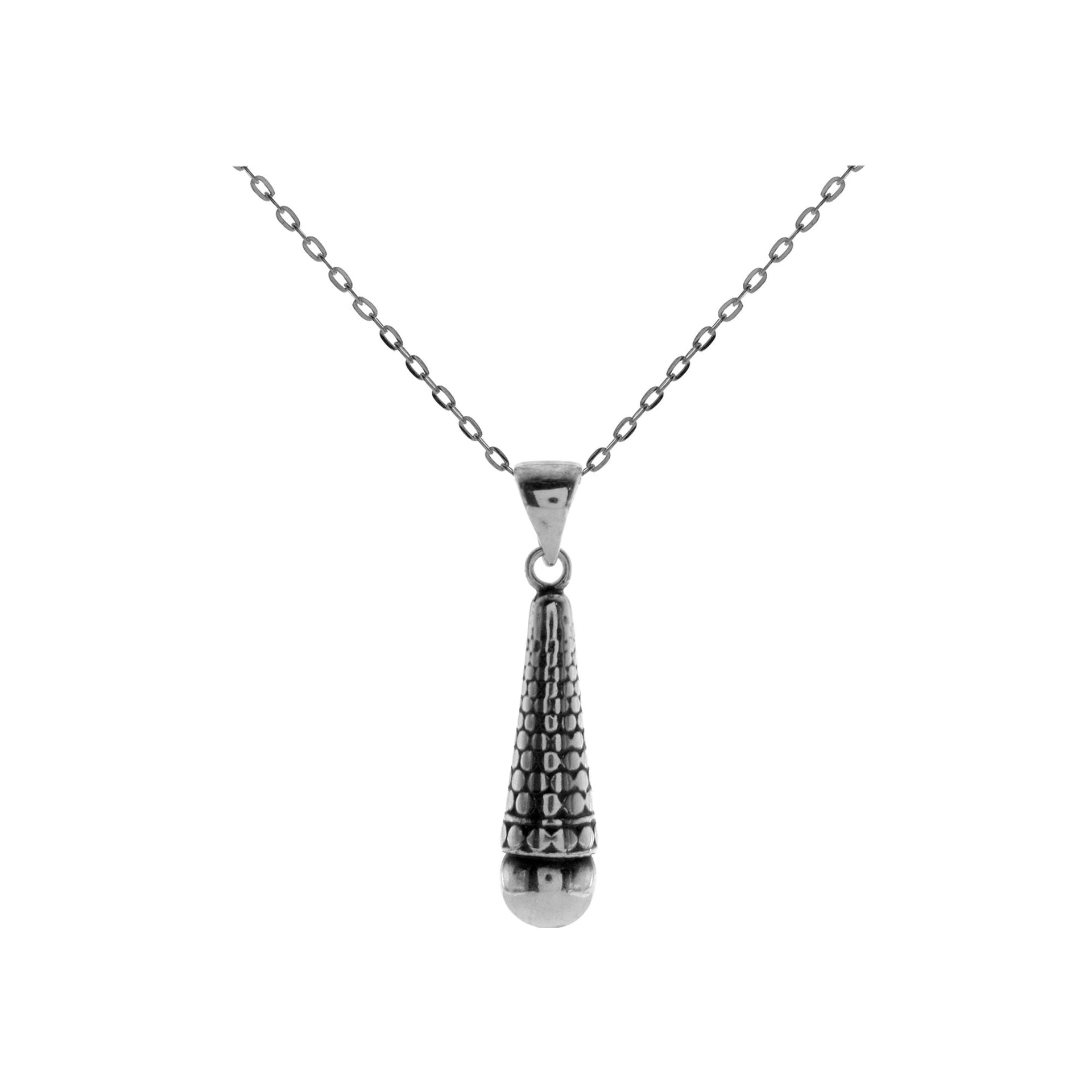 Oxidised conical shaped drop necklace