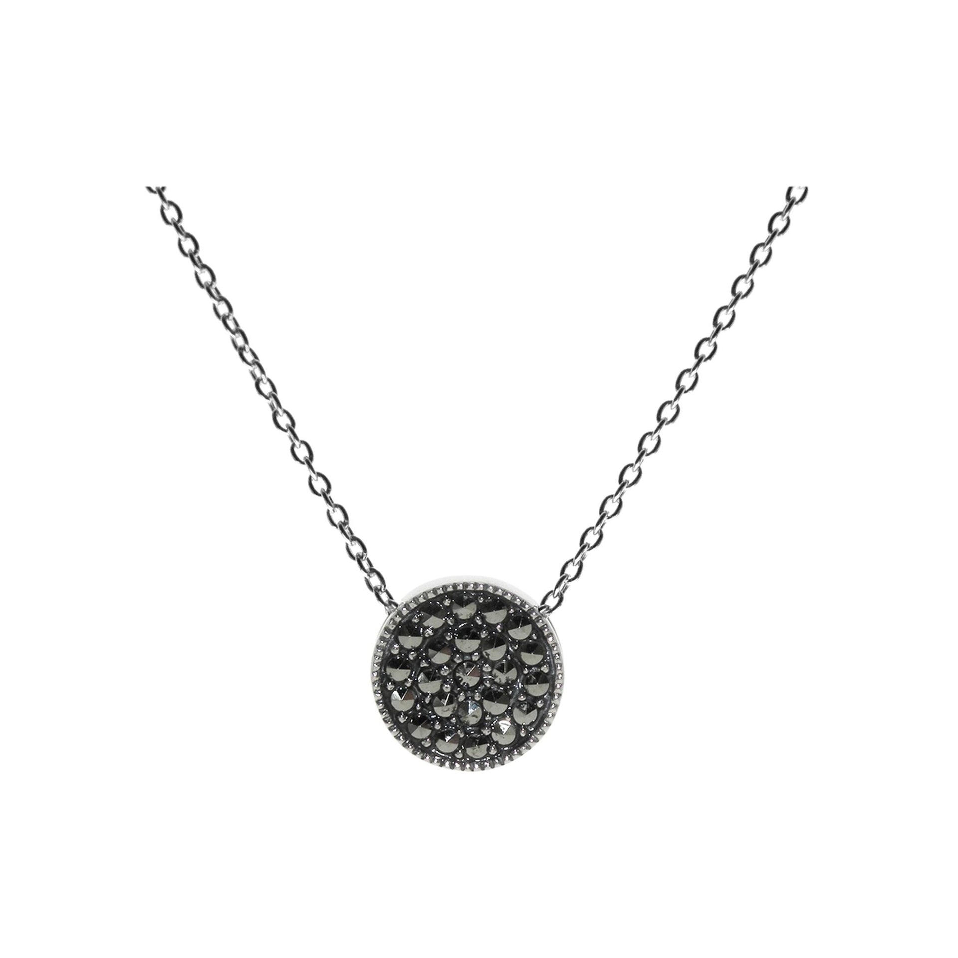 Solid circle of marcasite necklace