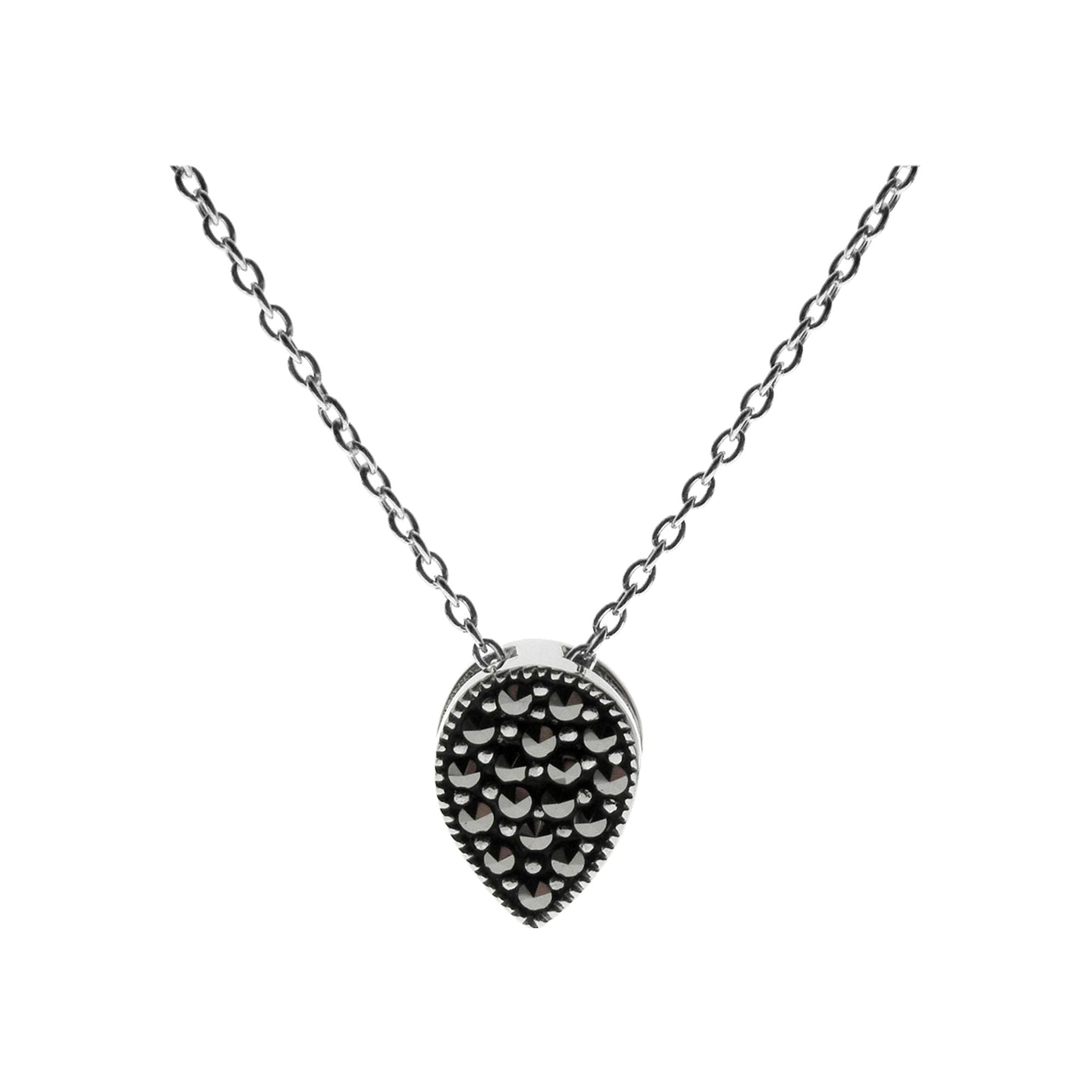 Inverted teardrop of marcasite necklace