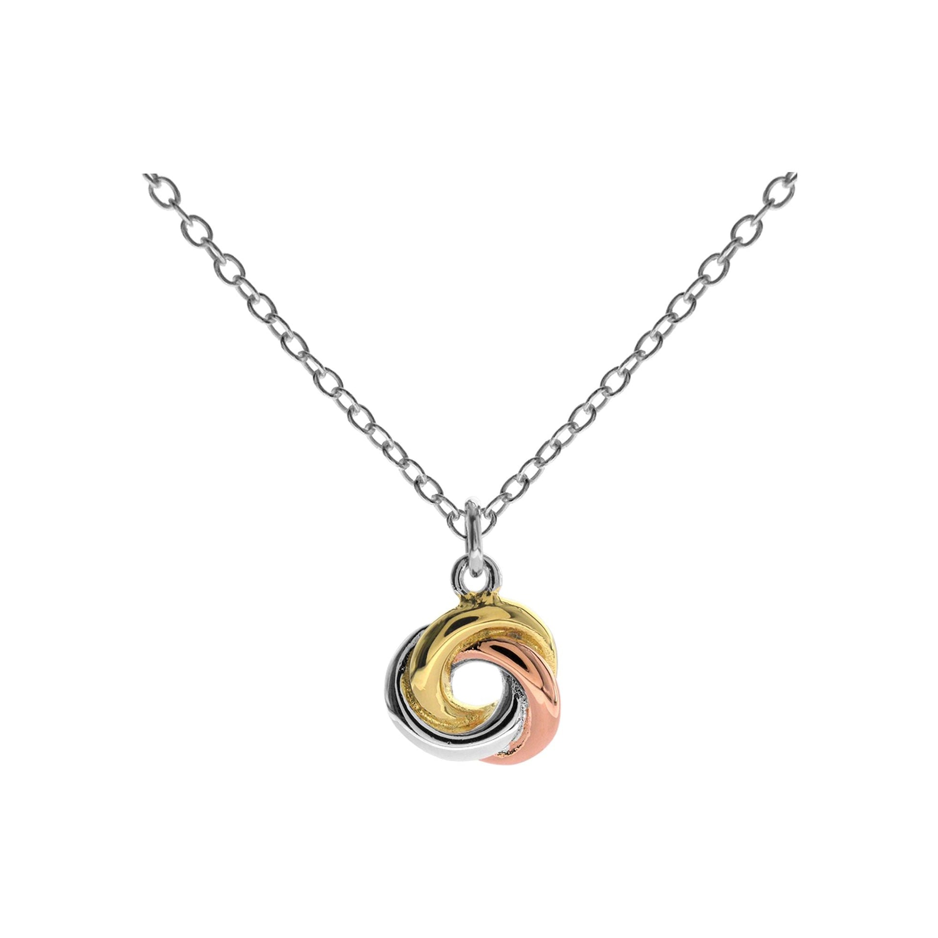 necklace with three gold plated entwined circles