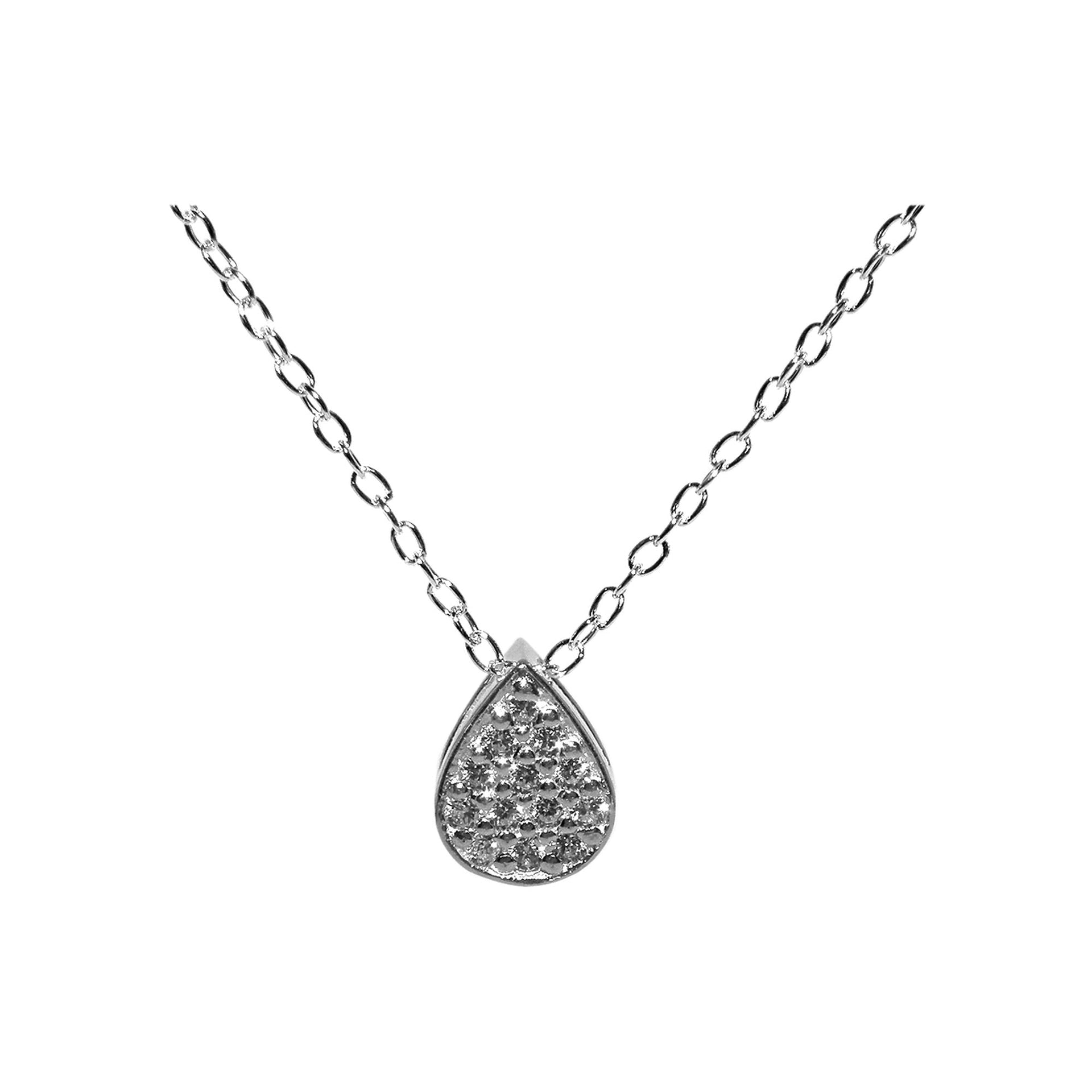 Teardrop micro-set CZ necklace