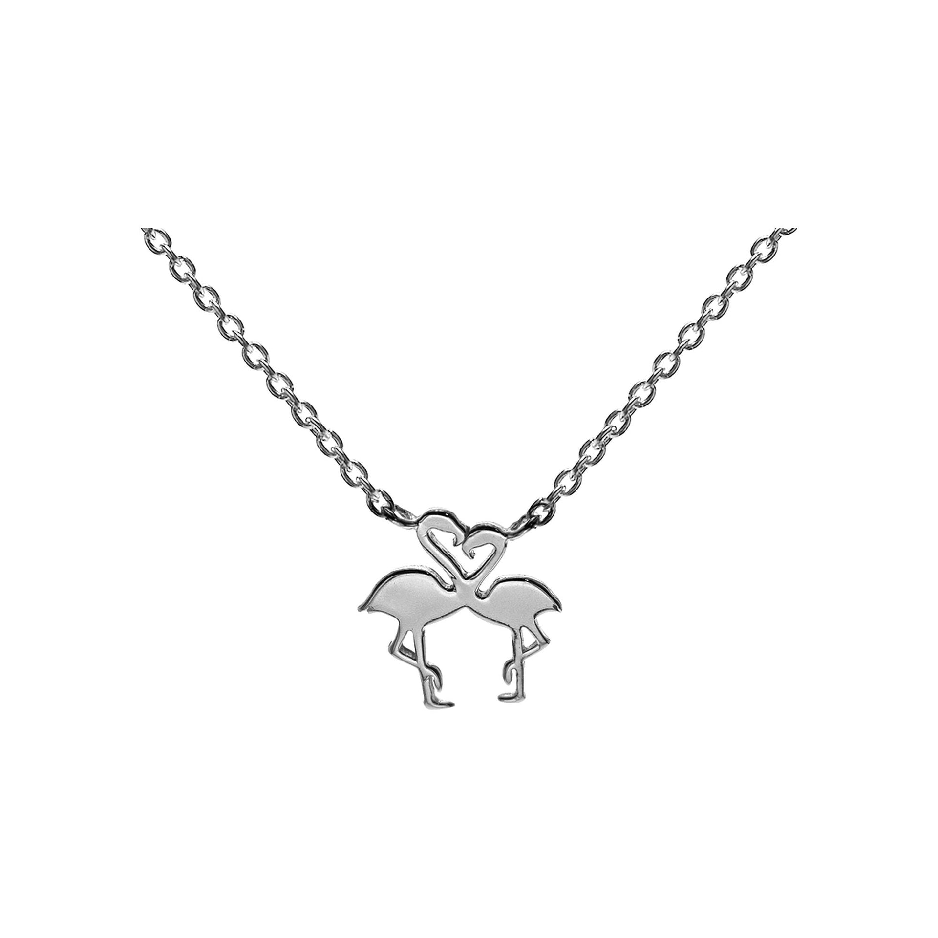 Pair of flamingos necklace