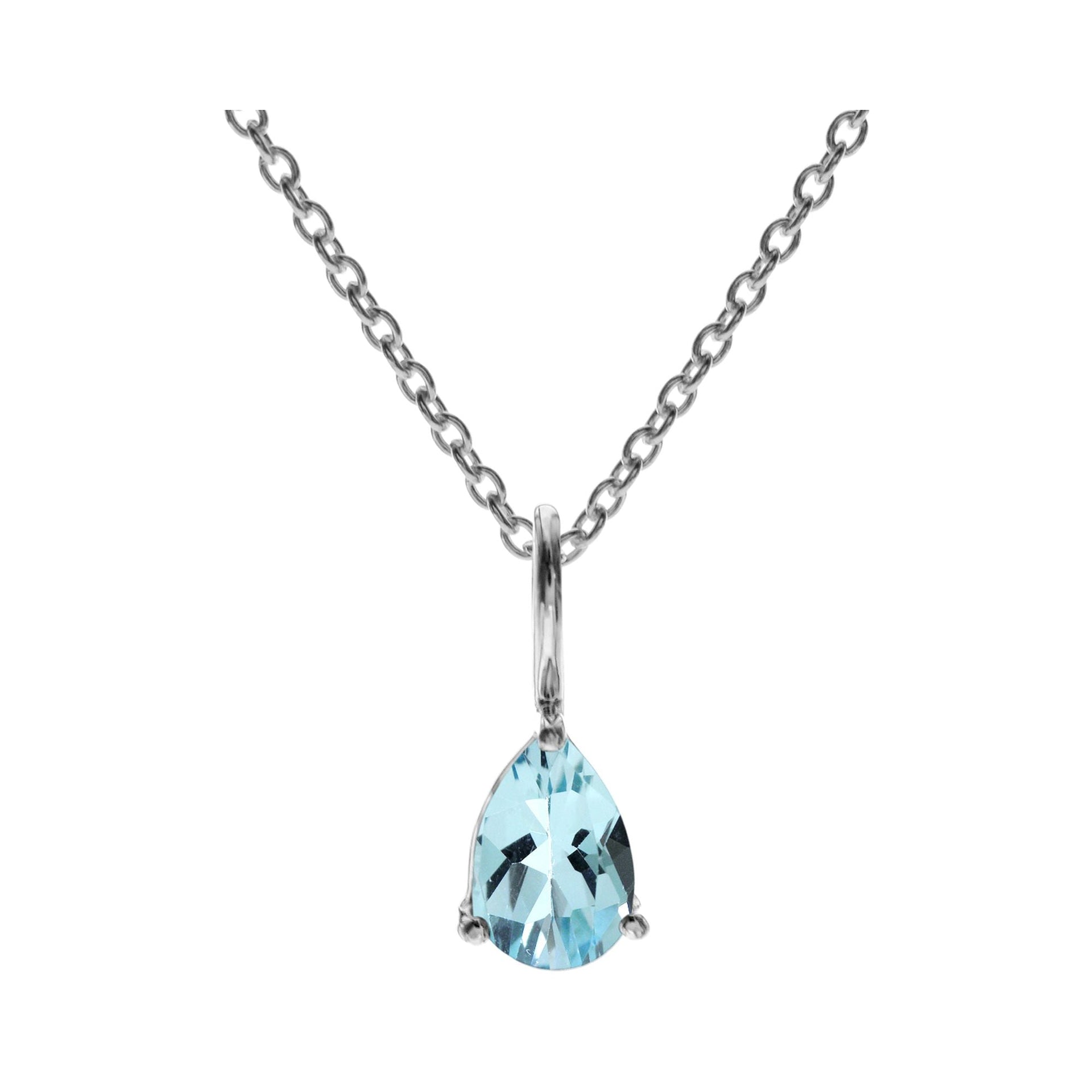 Kara small blue topaz teardrop necklace