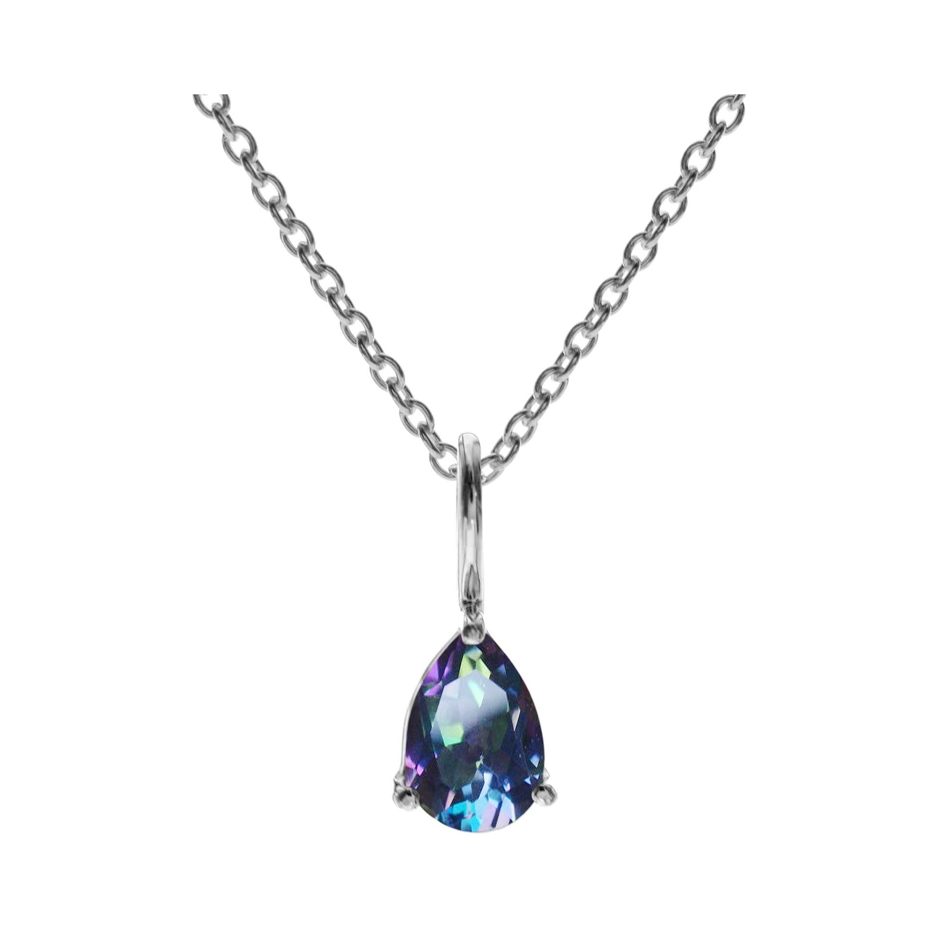 Kara small mystic topaz teardrop necklace