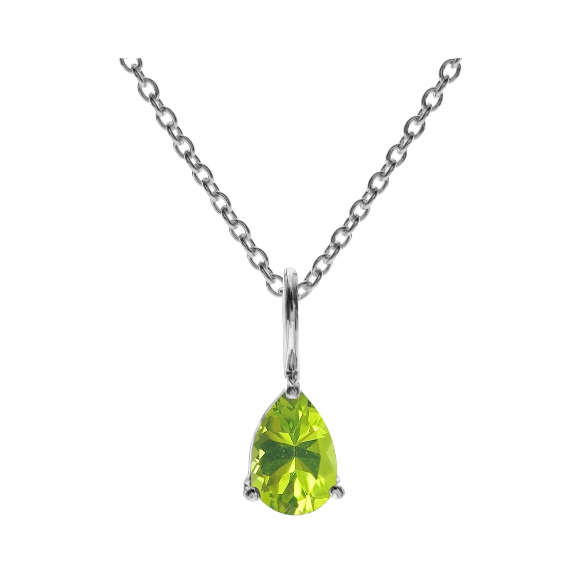 Kara small peridot facet teardrop necklace