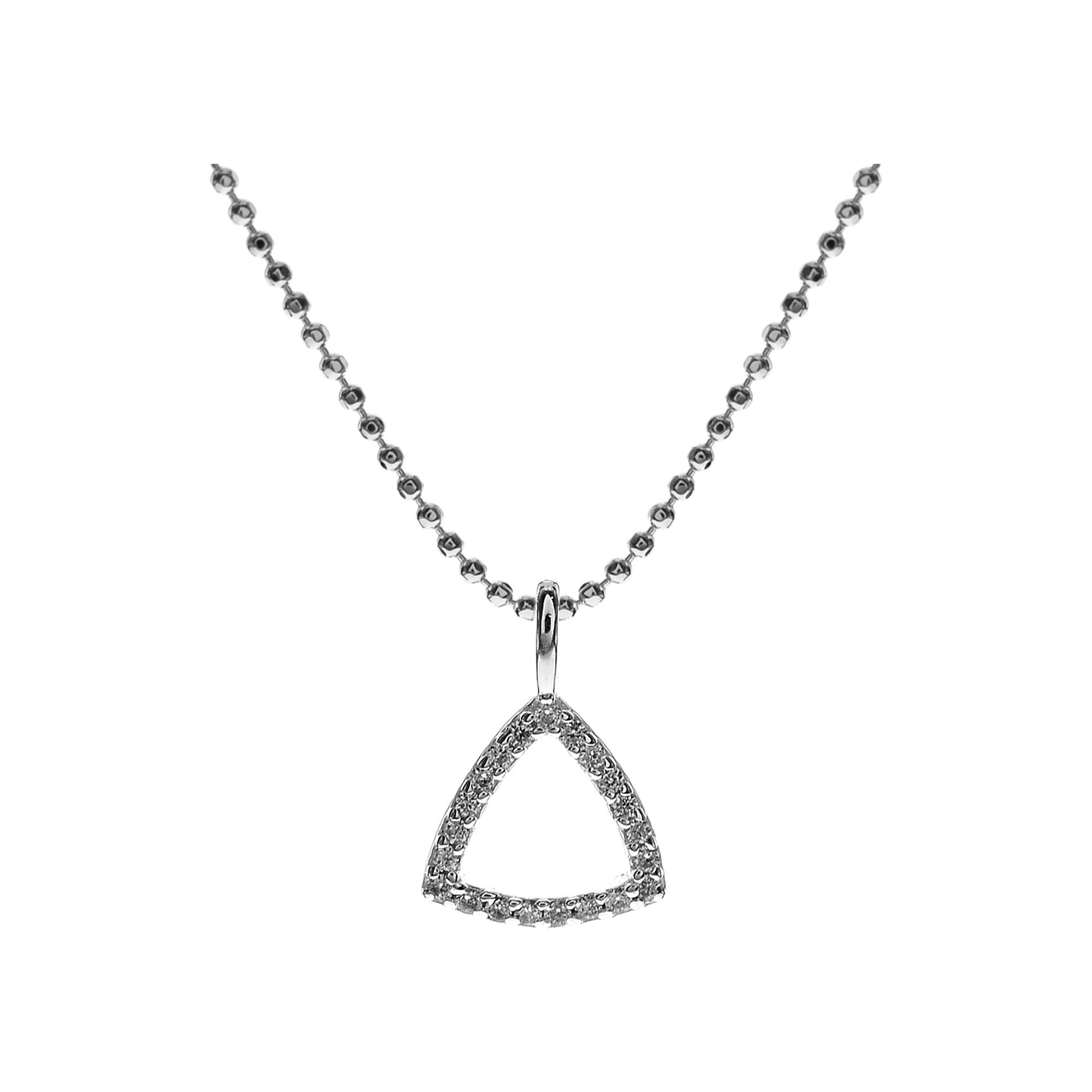 Small open rounded triangle set with CZ necklace