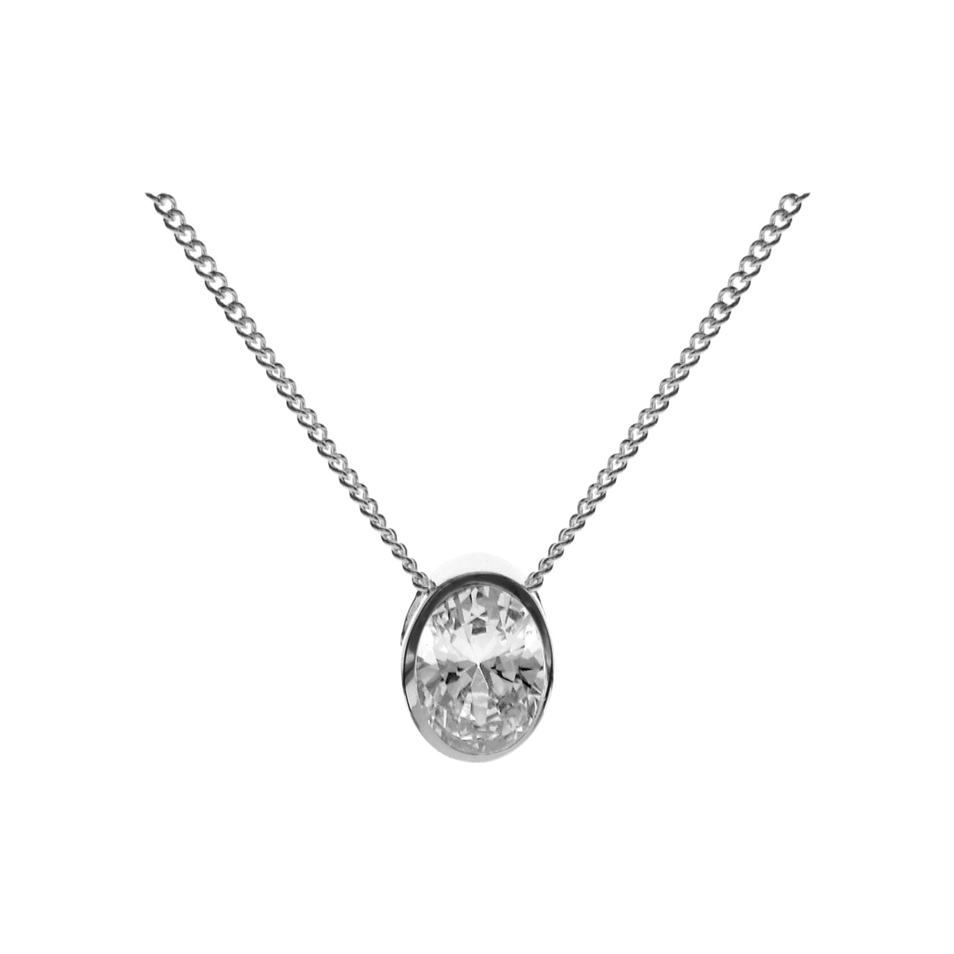 Simple oval CZ necklace