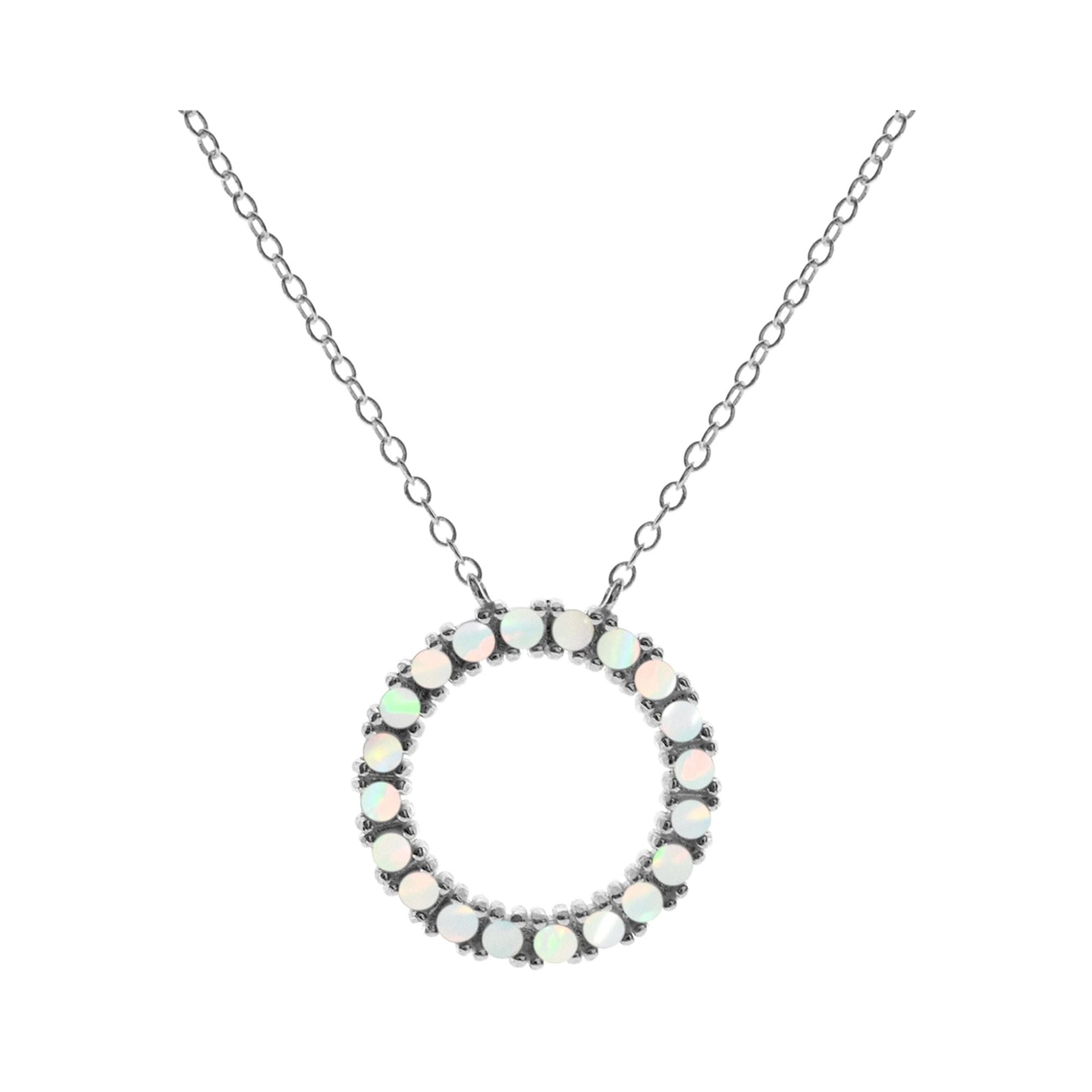 Bethan ring of white opalique necklace