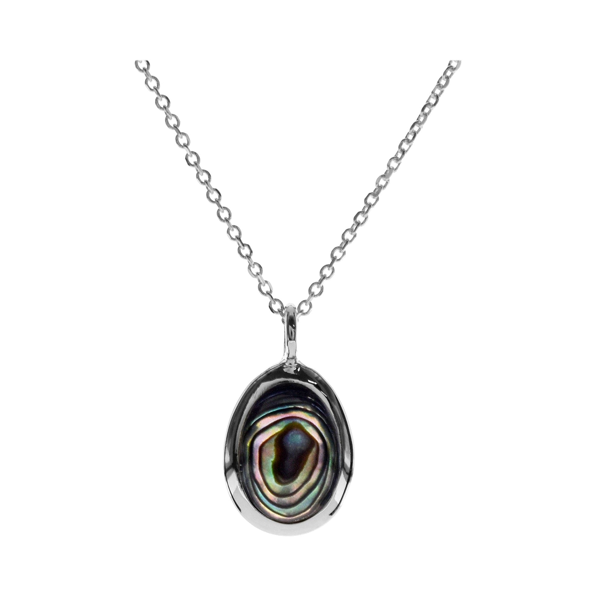 Bronwen oval paua shell pebble necklace