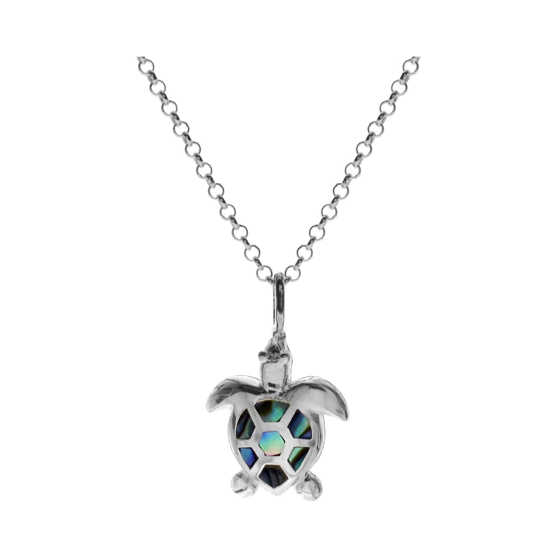 Leona turtle with paua shell inlay necklace