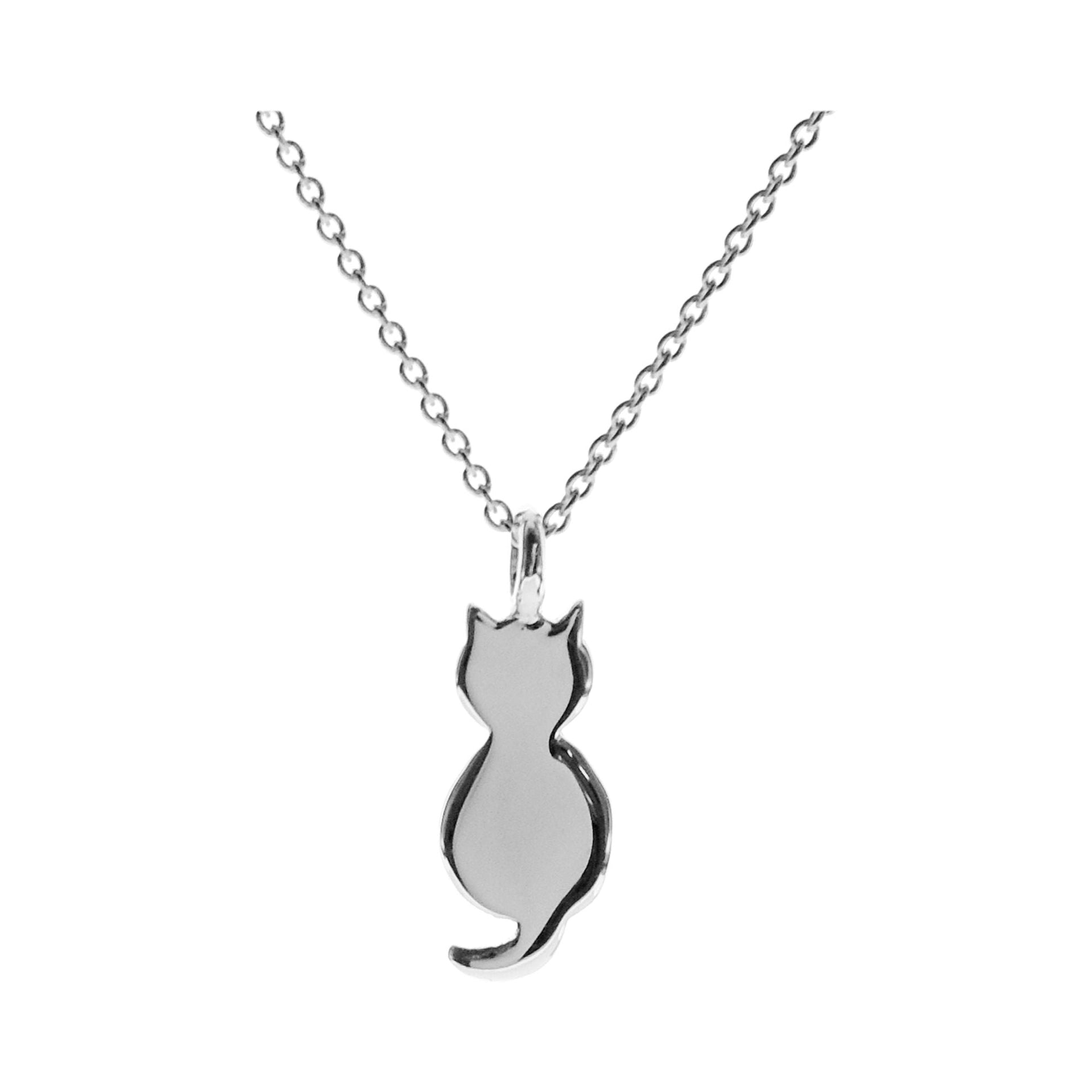 Matilda flat cat silhouette necklace