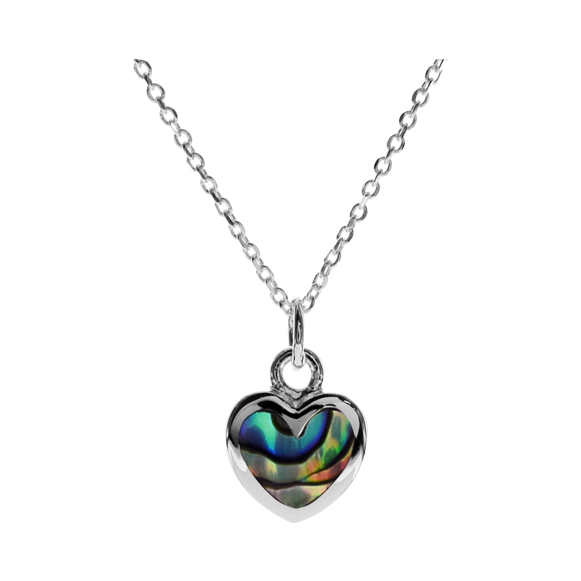 Bronwen dainty paua shell heart necklace