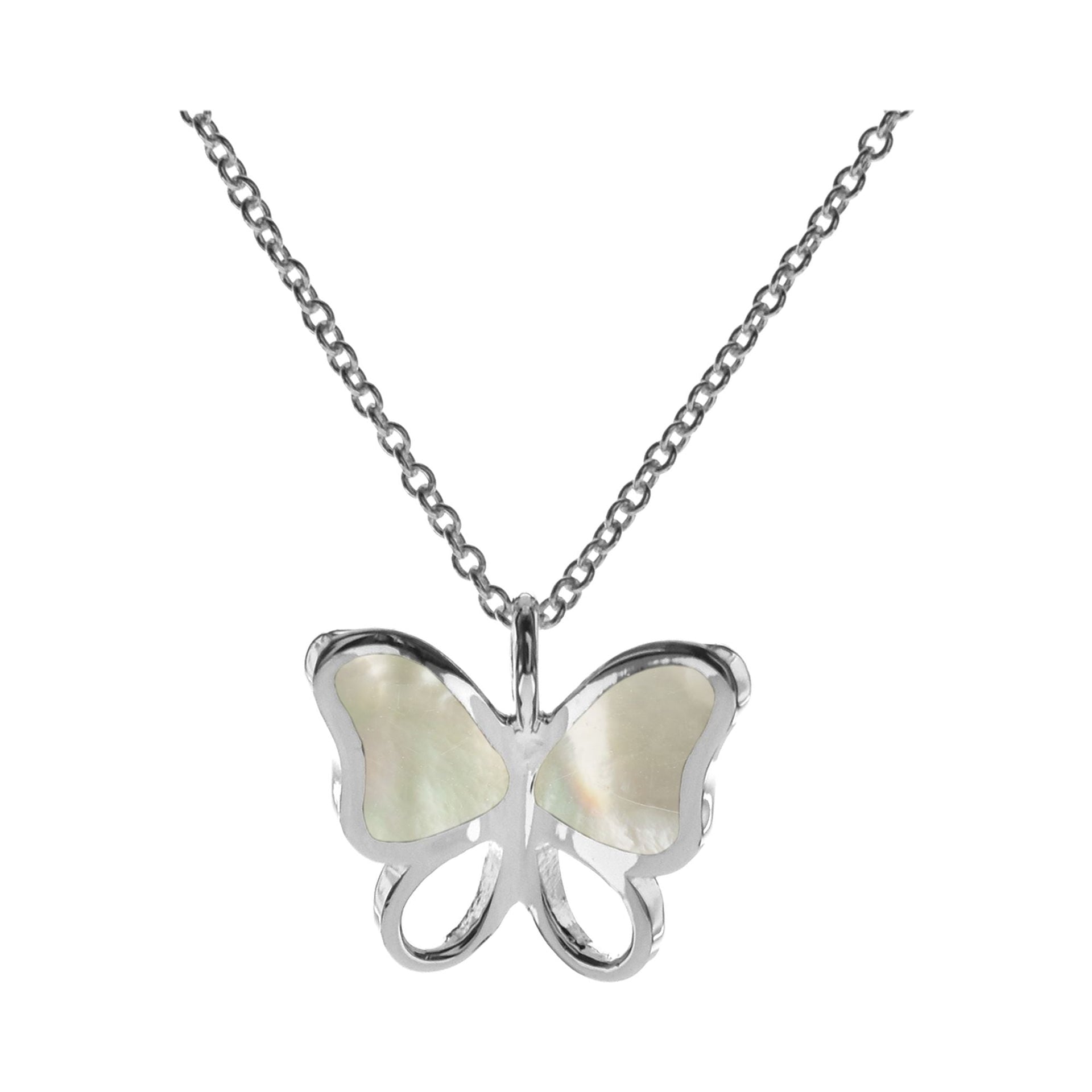 Leona butterfly with mother of pearl inlay necklace