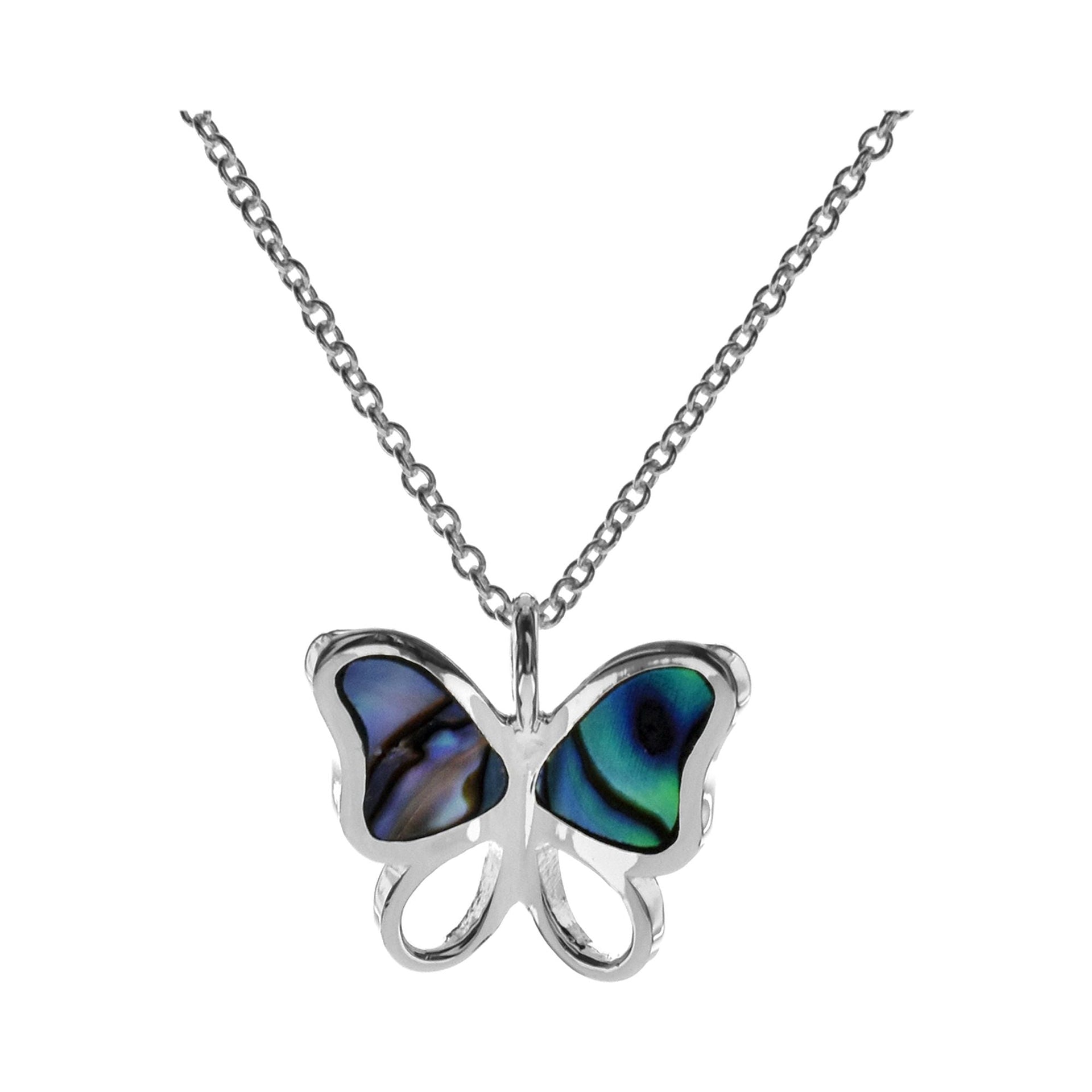 Leona butterfly with paua shell inlay necklace