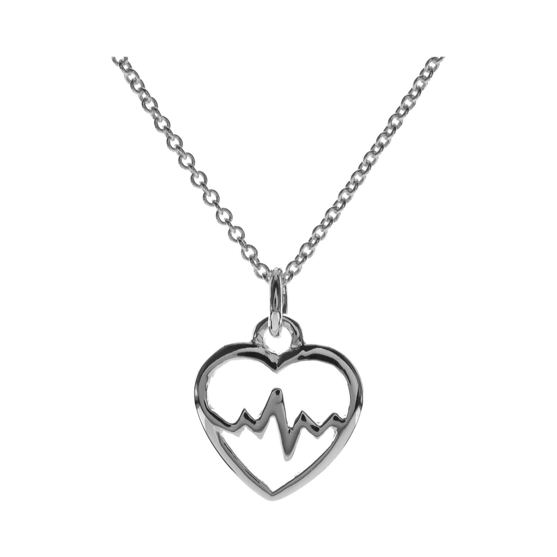 Lily heart with heartbeat necklace