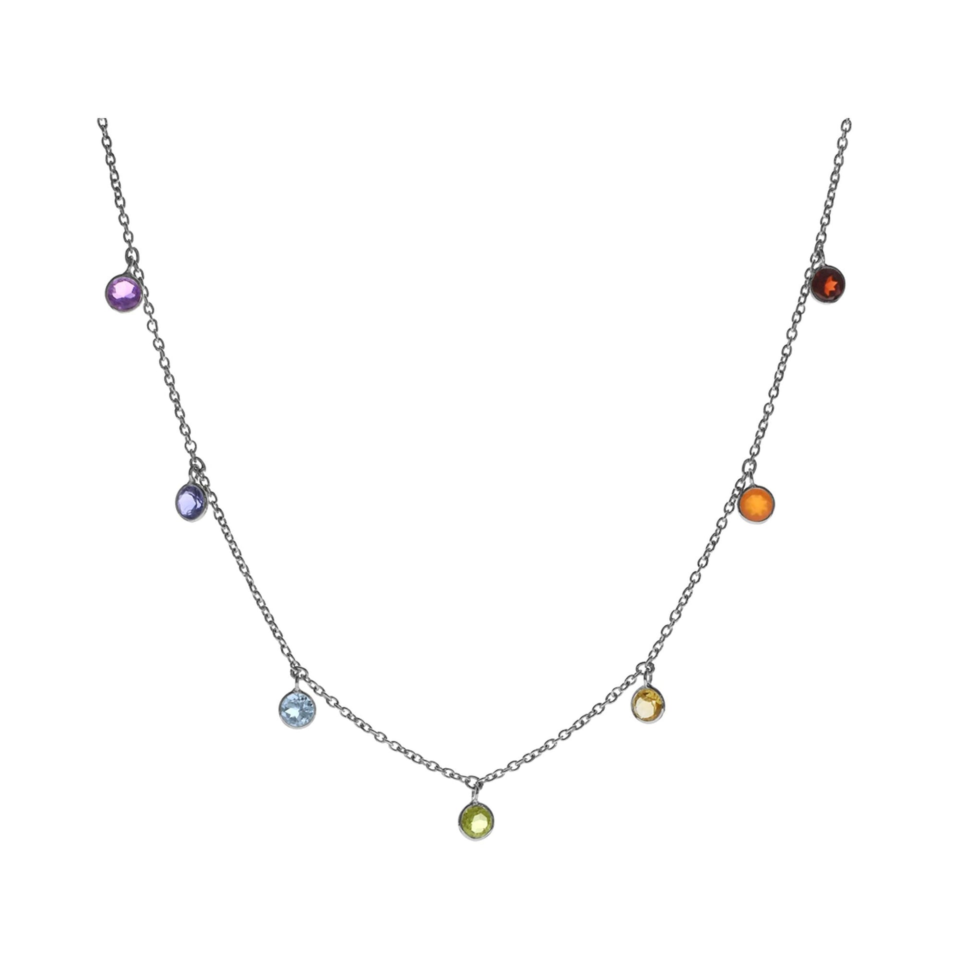Kenna multi-coloured round drops necklace