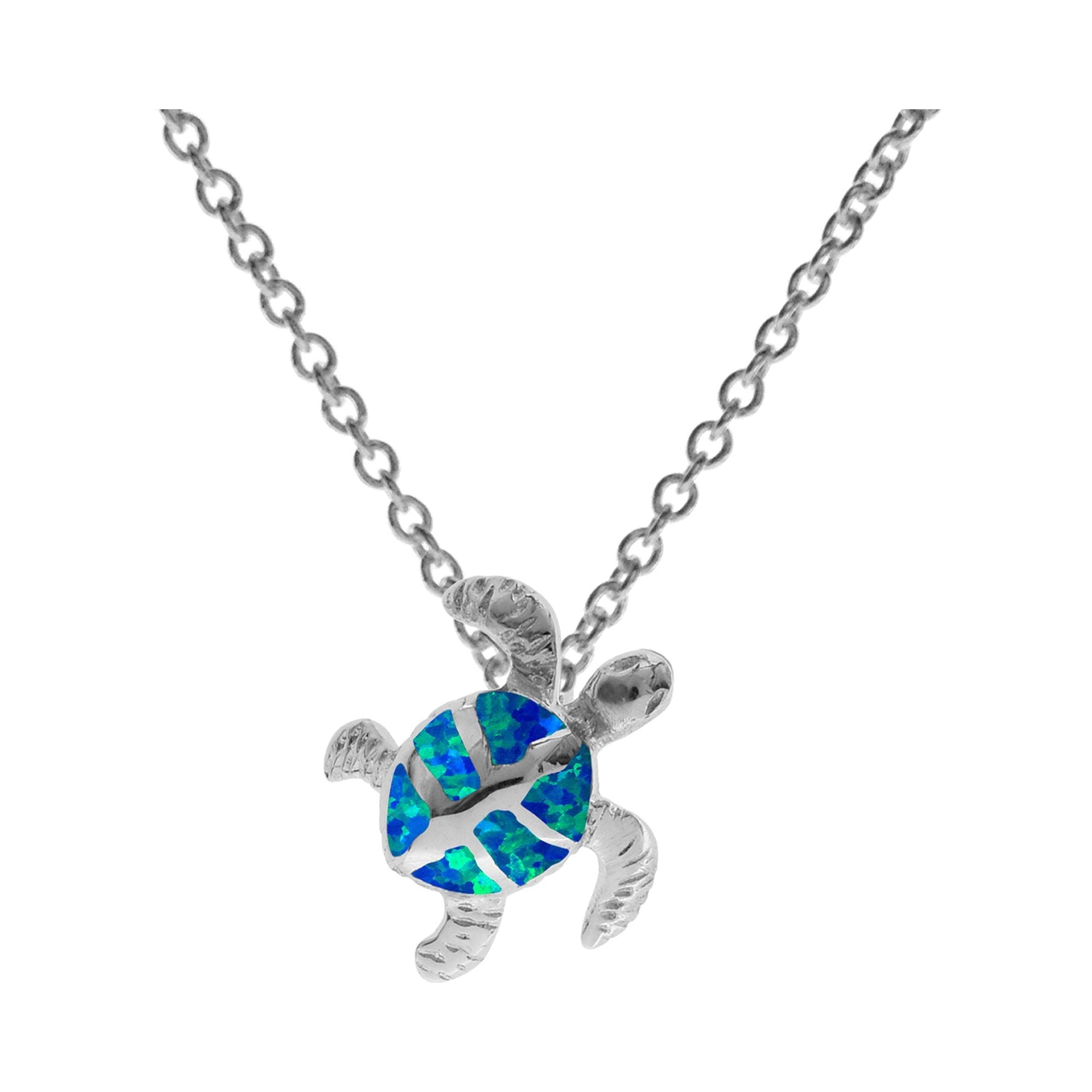 Ana blue opalique turtle necklace