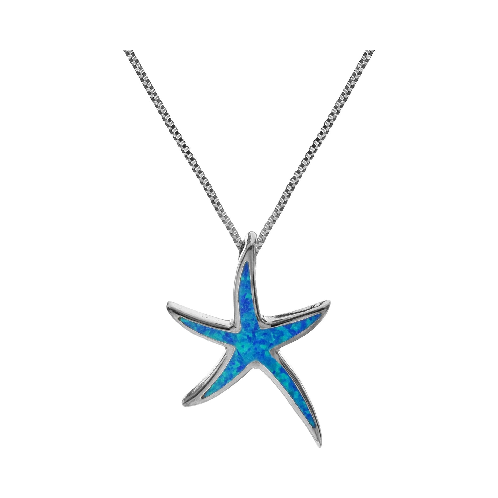 Ana blue opalique starfish necklace