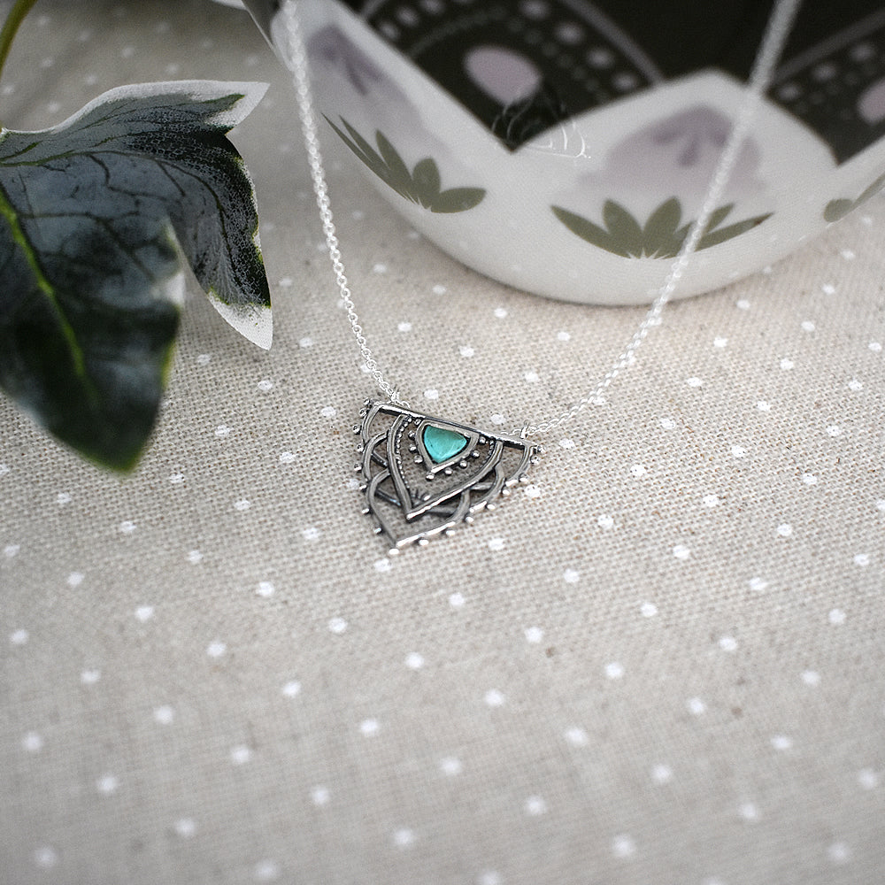 Zora art nouveau style necklace with turquoise