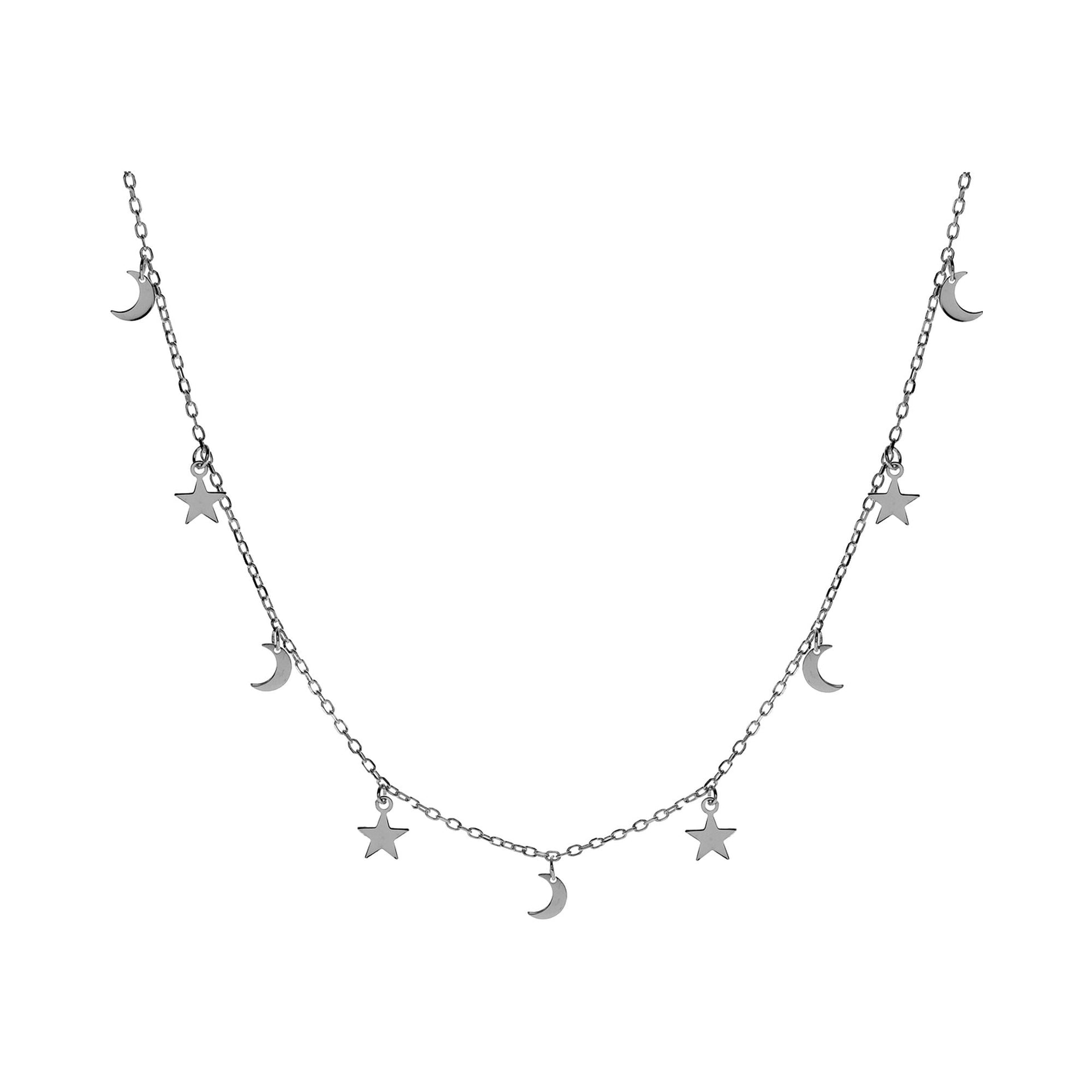 Faith crescent moon & star charms necklace