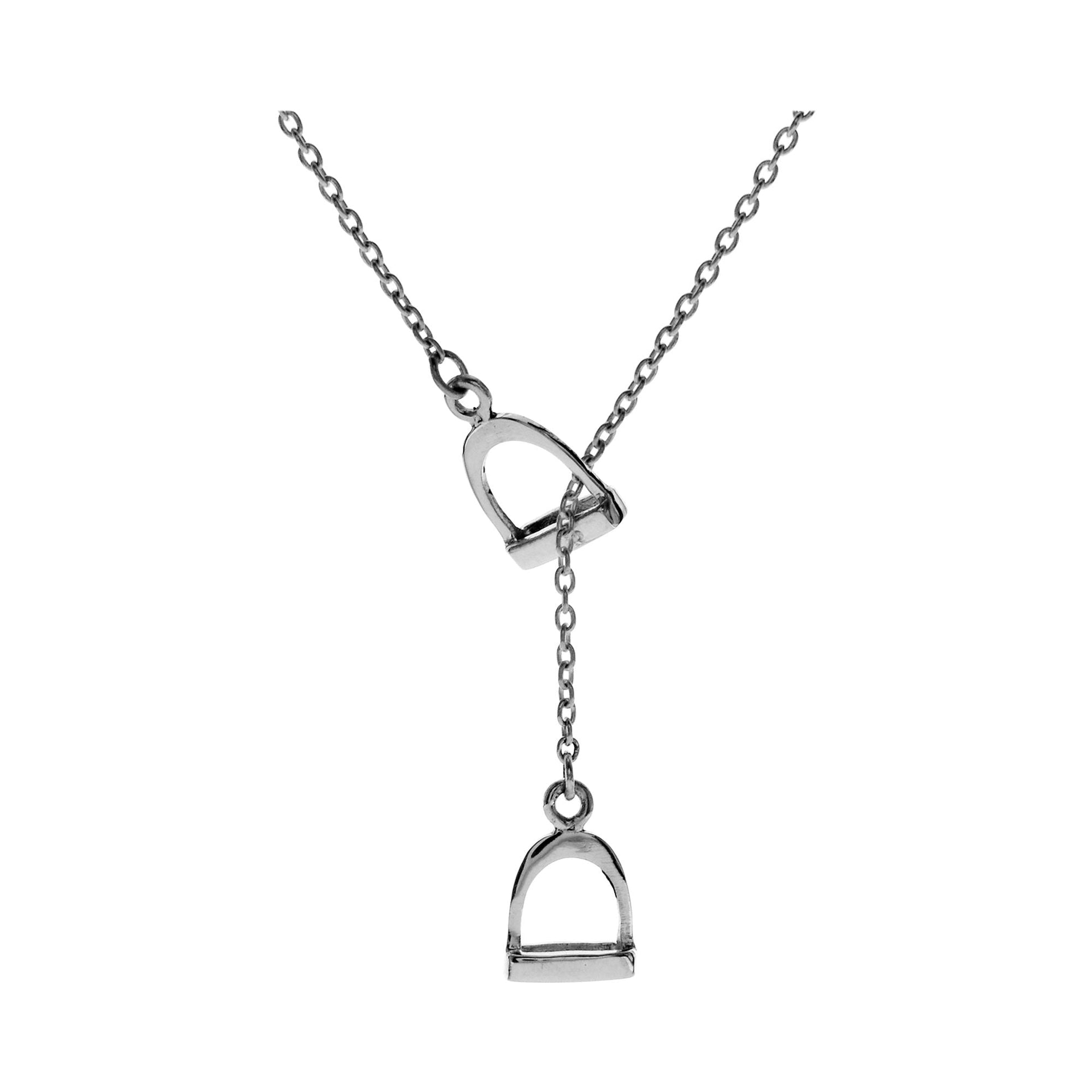 Cavelli thread-through chain with stirrups necklace