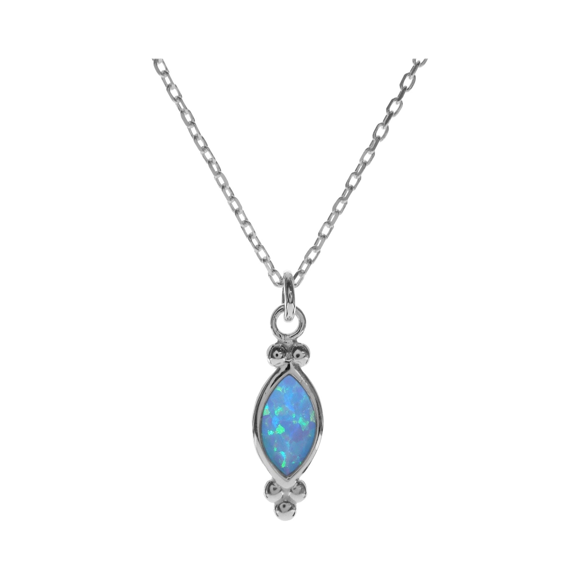 Shannon marquis blue opalique with ball detail necklace
