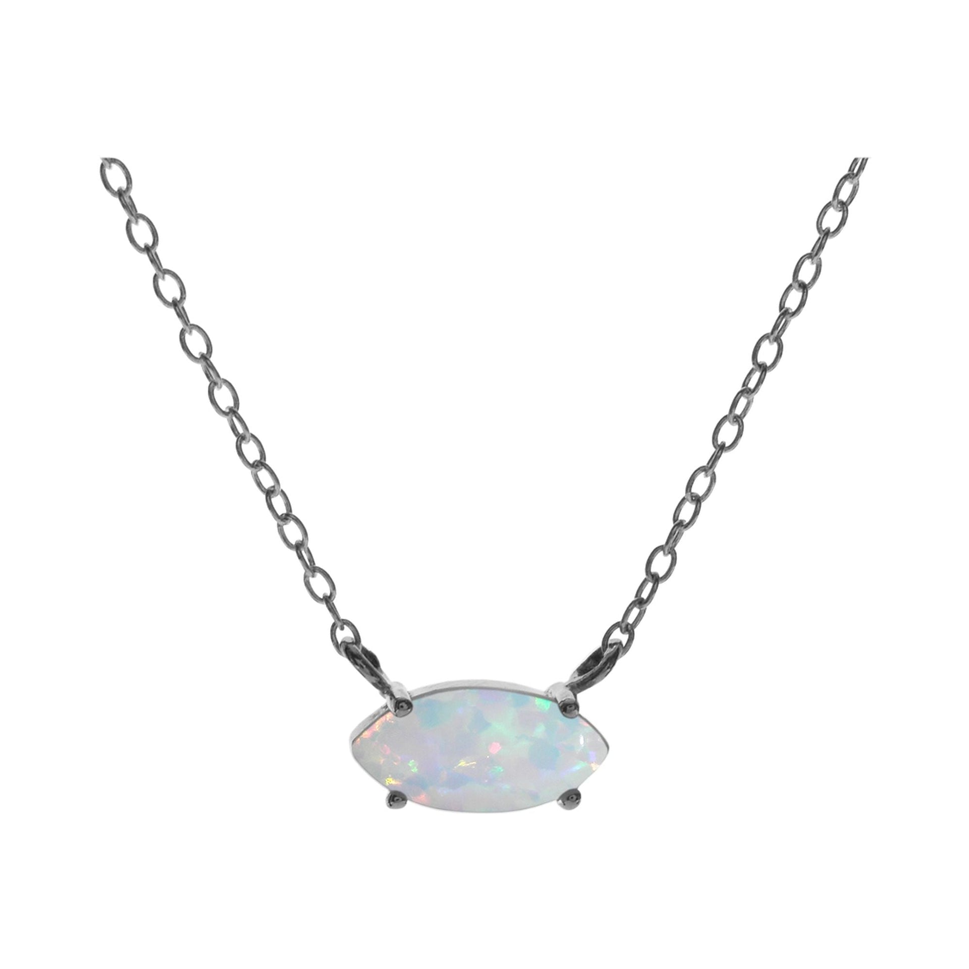 Bethan marquis white opalique necklace