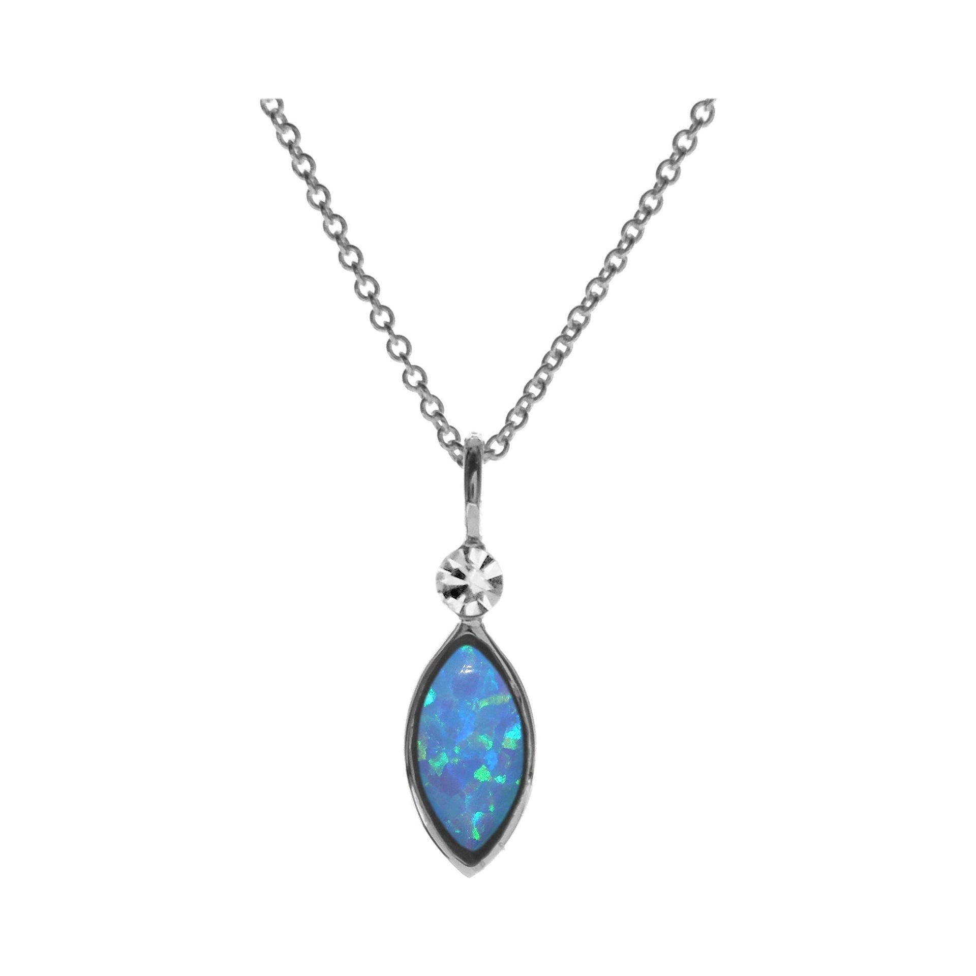 Alexis marquis blue opalique & CZ necklace