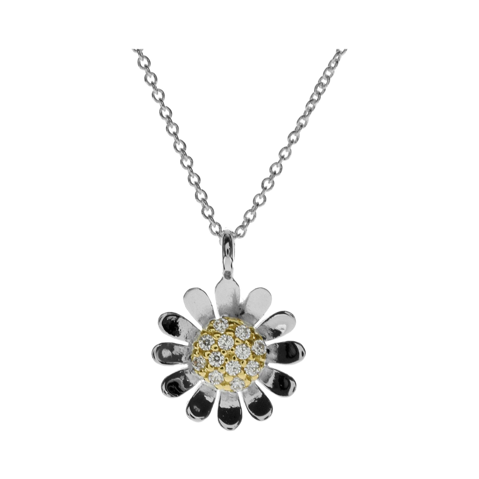 Carla CZ daisy charm necklace