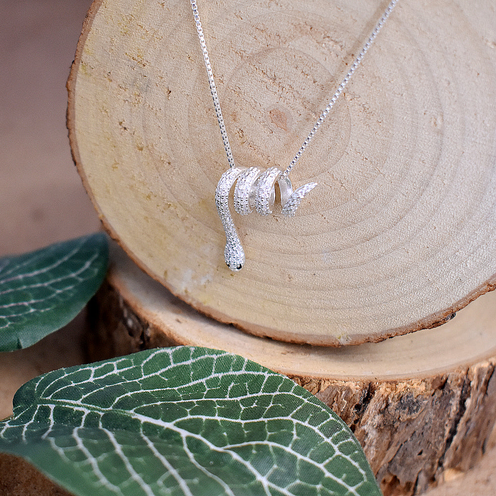 Alianna CZ-set coiled snake necklace