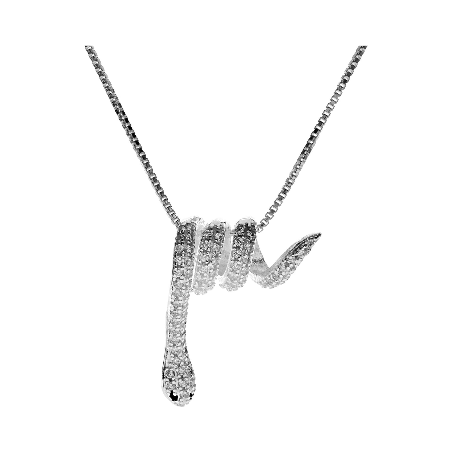 Alianna CZ-set coiled snake necklace