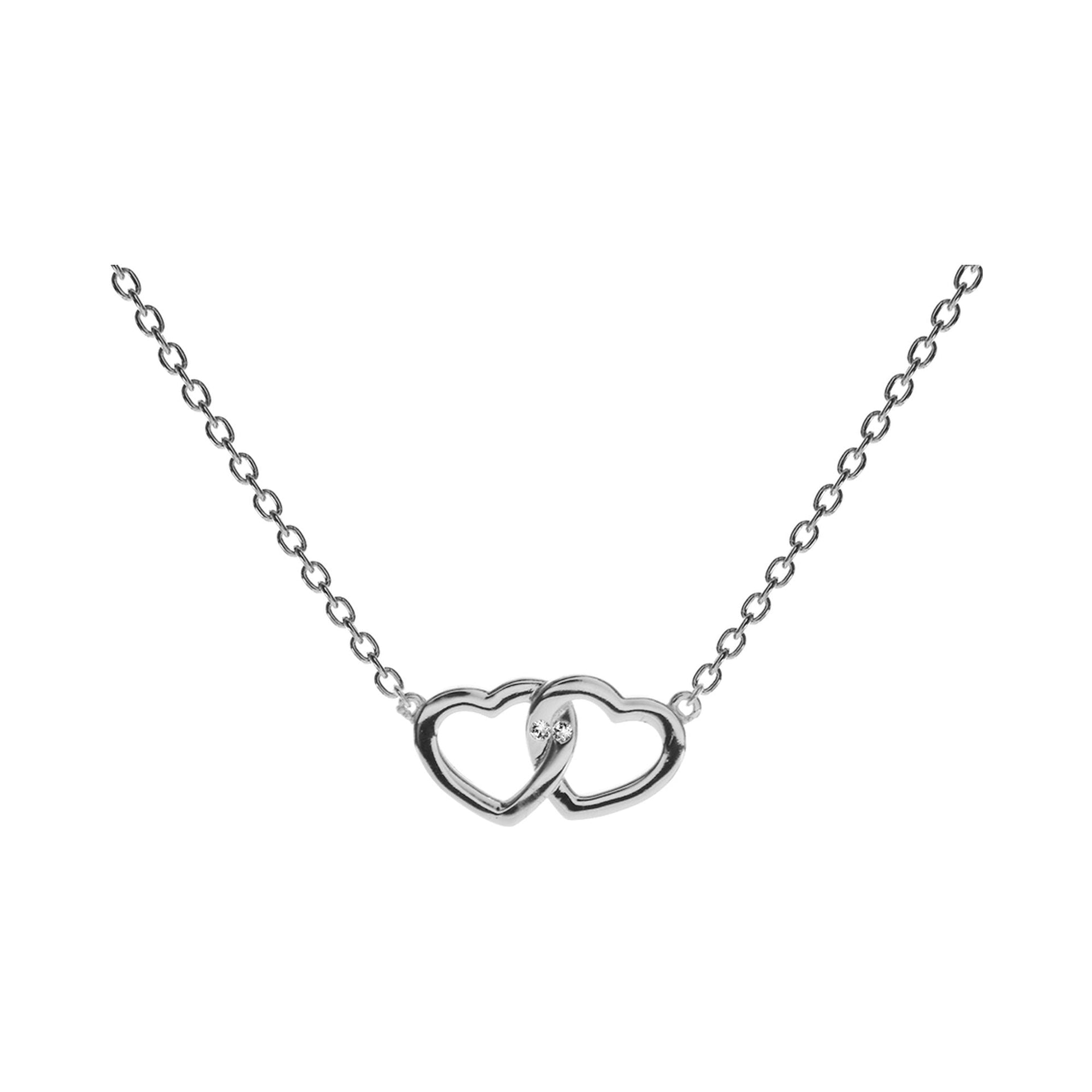 Carrie two hearts together CZ necklace