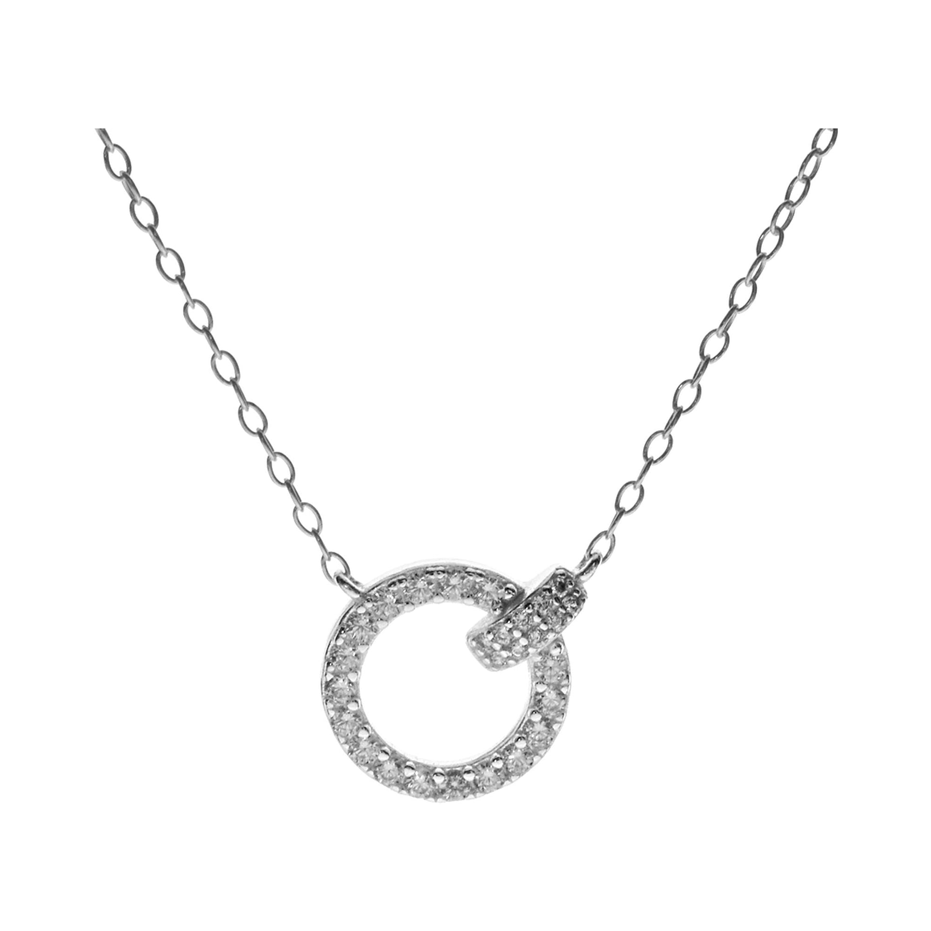 Tiffany CZ-set circle necklace