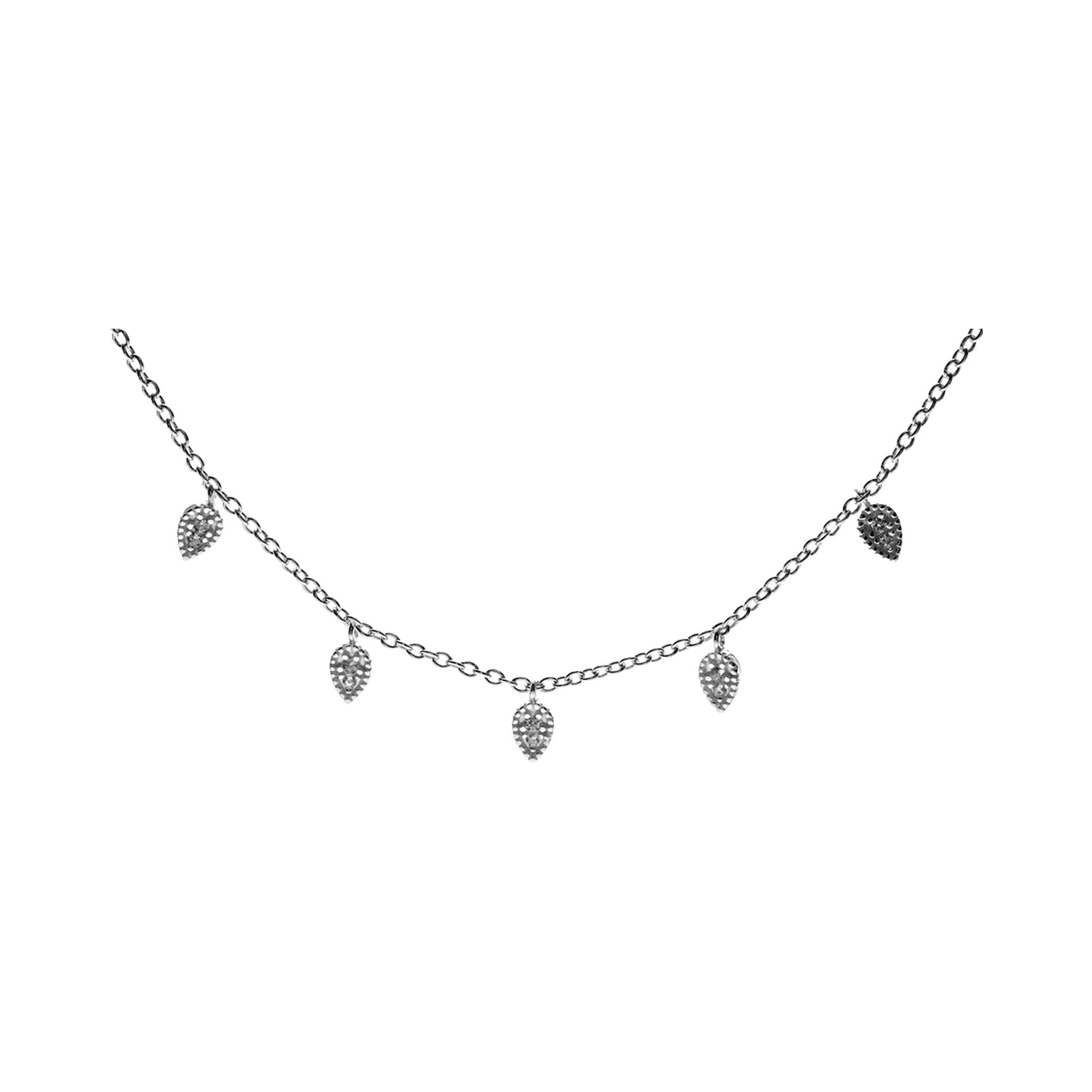 Alianna five CZ-set inverted teardrops necklace