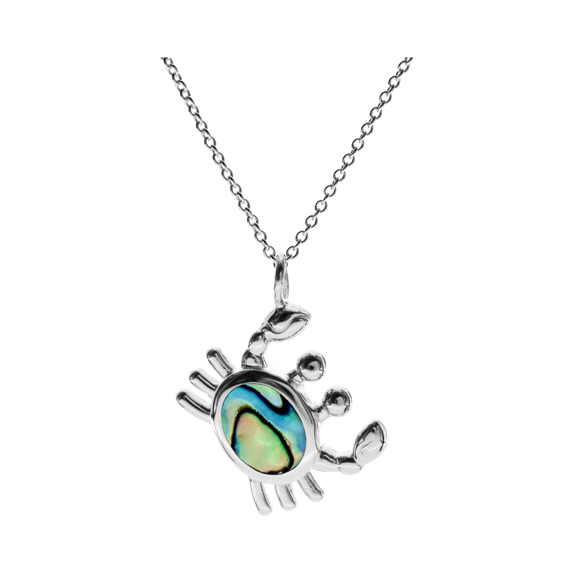 Leona crab with paua shell inlay necklace