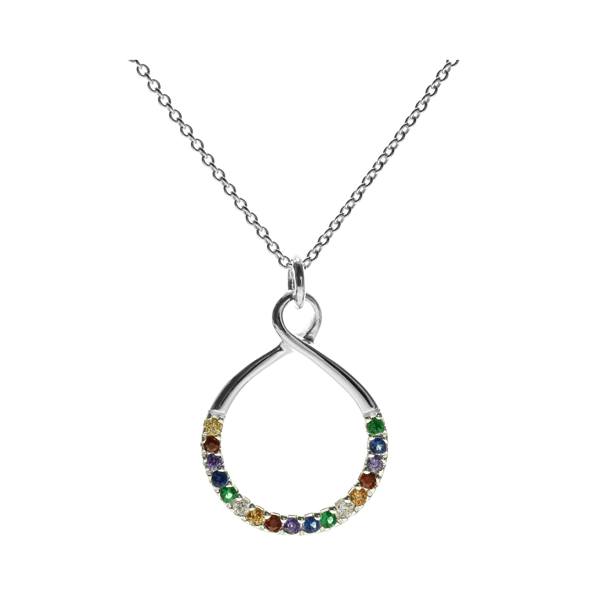 Callista rainbow CZ infinity necklace