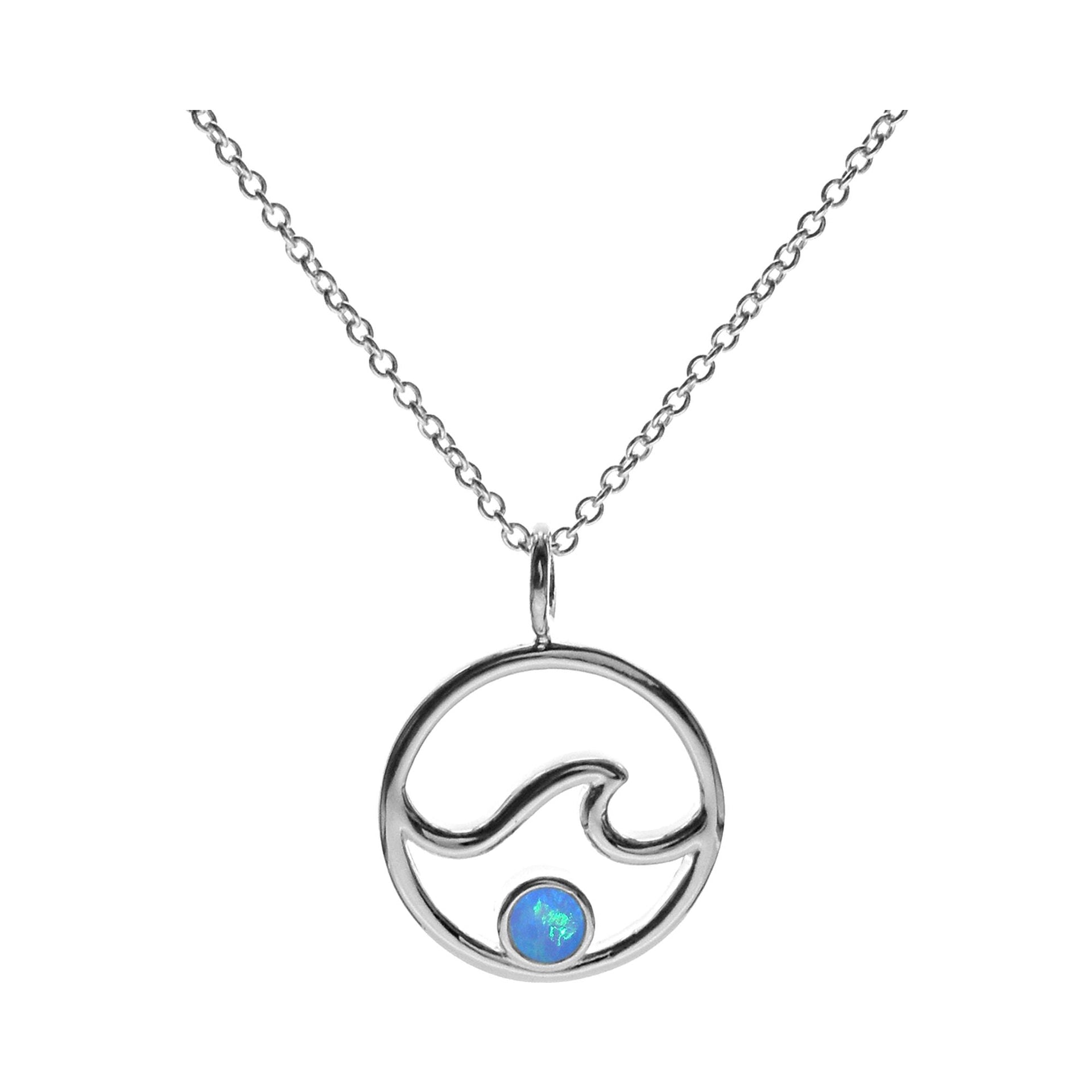 Sasha wave in circle with blue opalique necklace