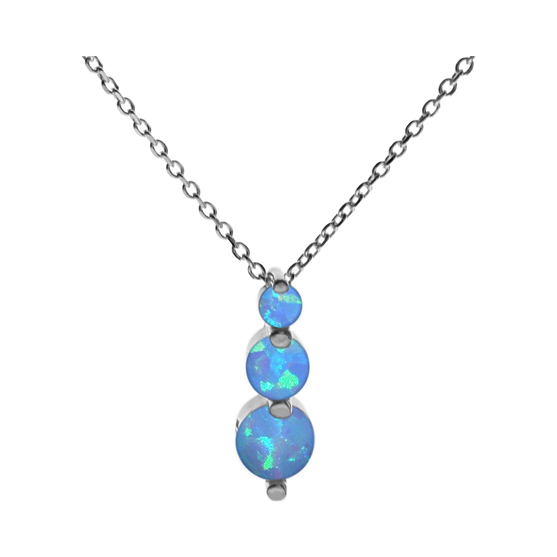 Bethan cascading triple blue opalique necklace