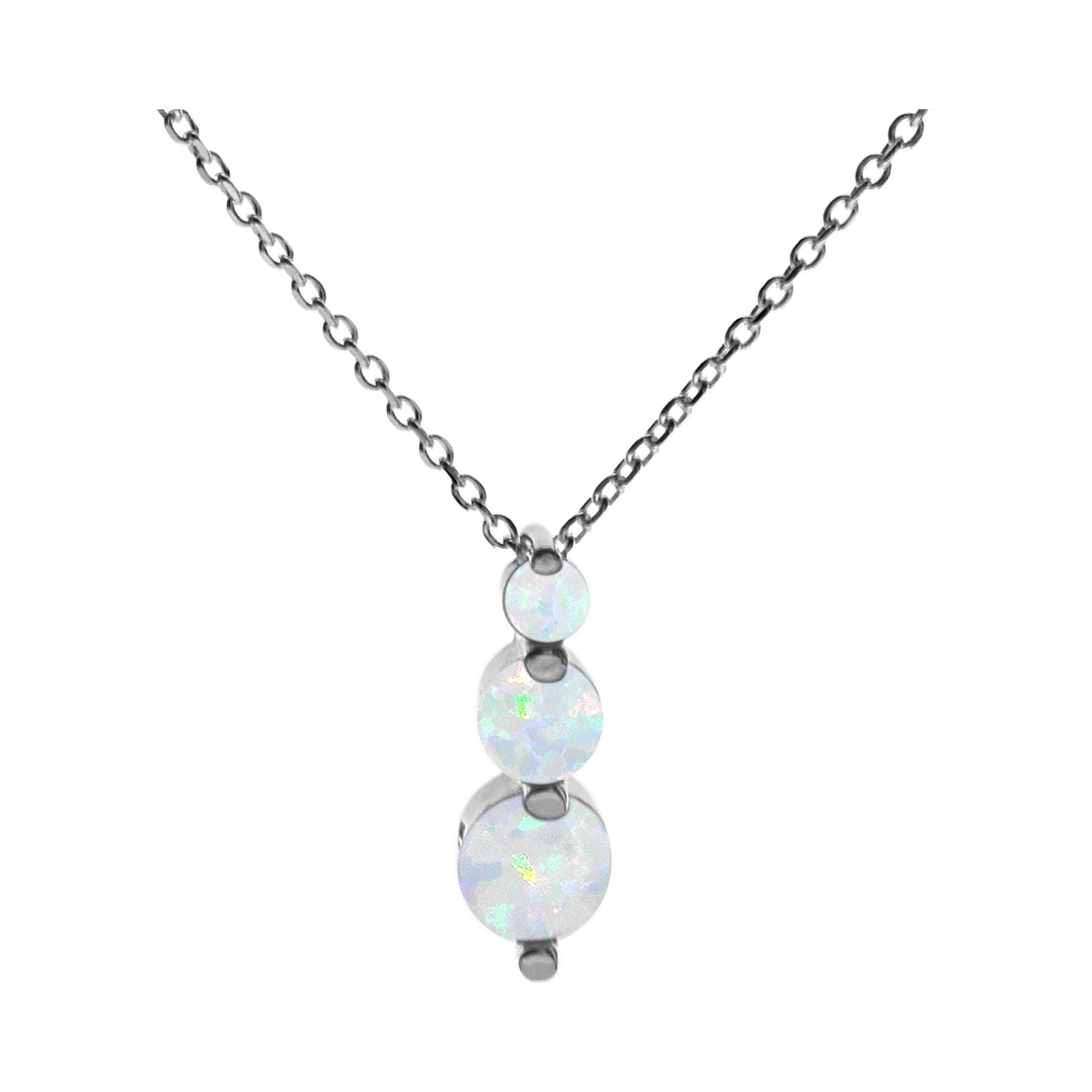 Bethan cascading triple white opalique necklace