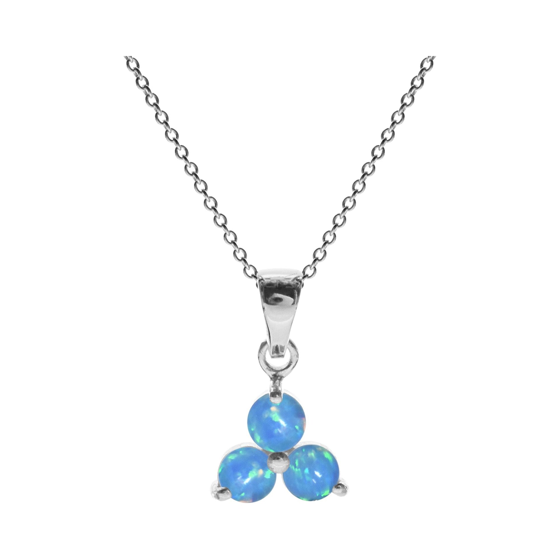 Bethan triple triangle of blue opalique necklace